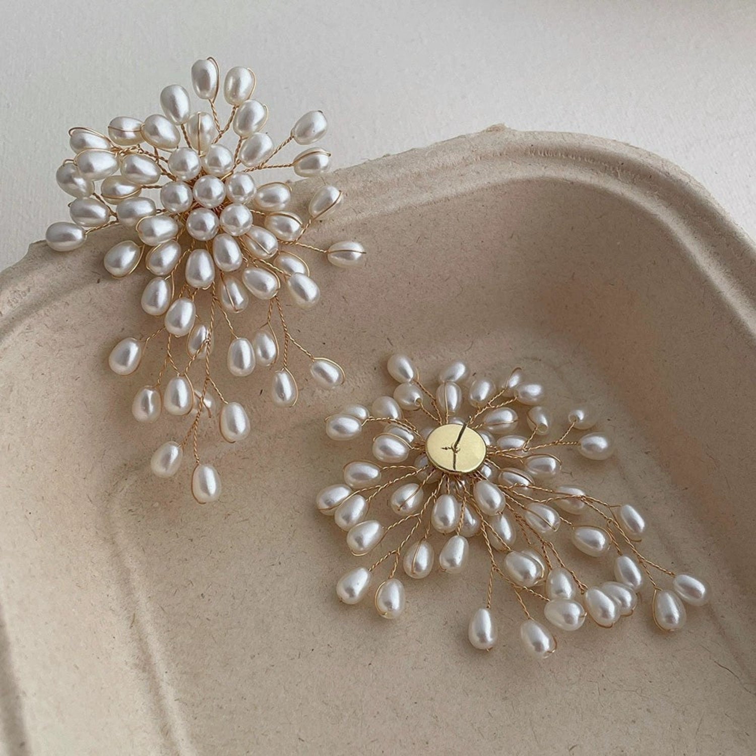 Intricate Wired Pearl Cluster Earrings JLT13701