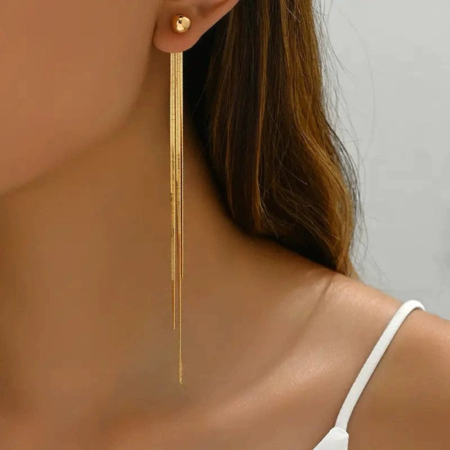 Long Gold Snake Chain Drops JLT13720