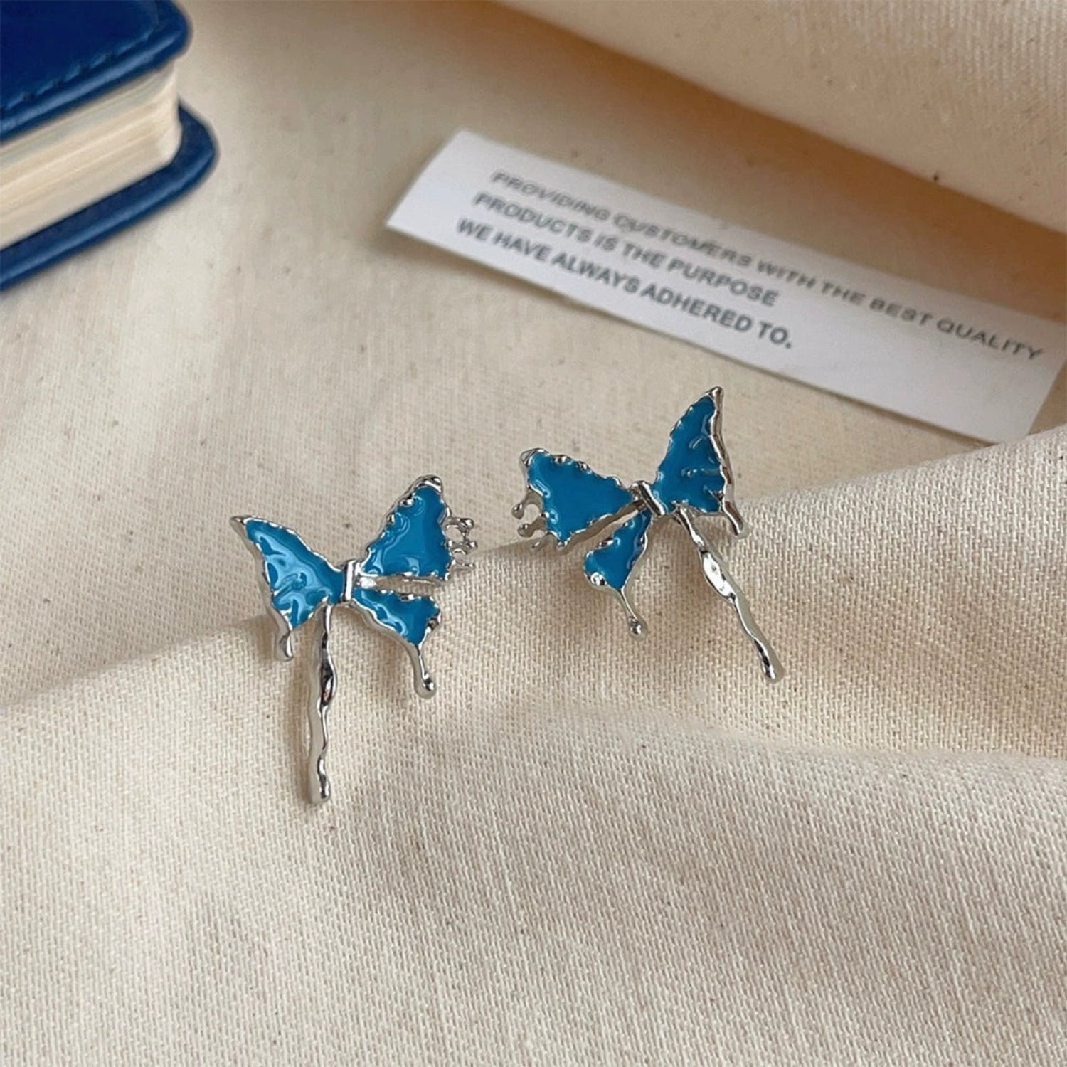 Blue Stud Butterfly Earrings JLT13735