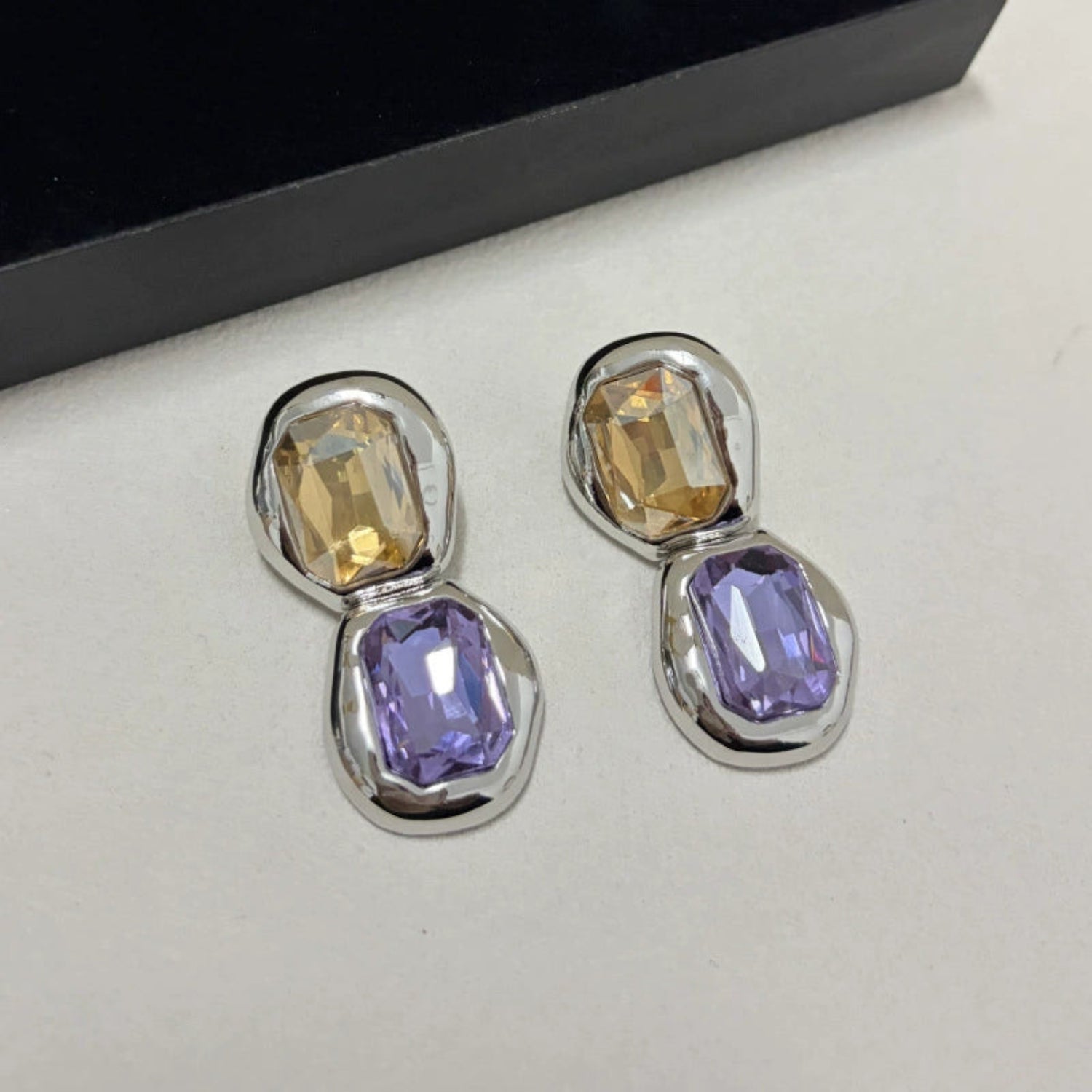 Champagne and Lavender Statement Earrings JLT13741