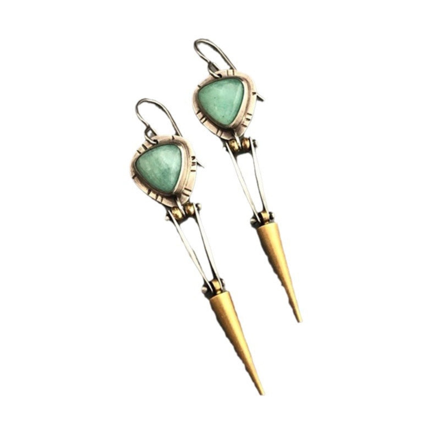Turquoise Mixed Metal Spike Drops JLT13751