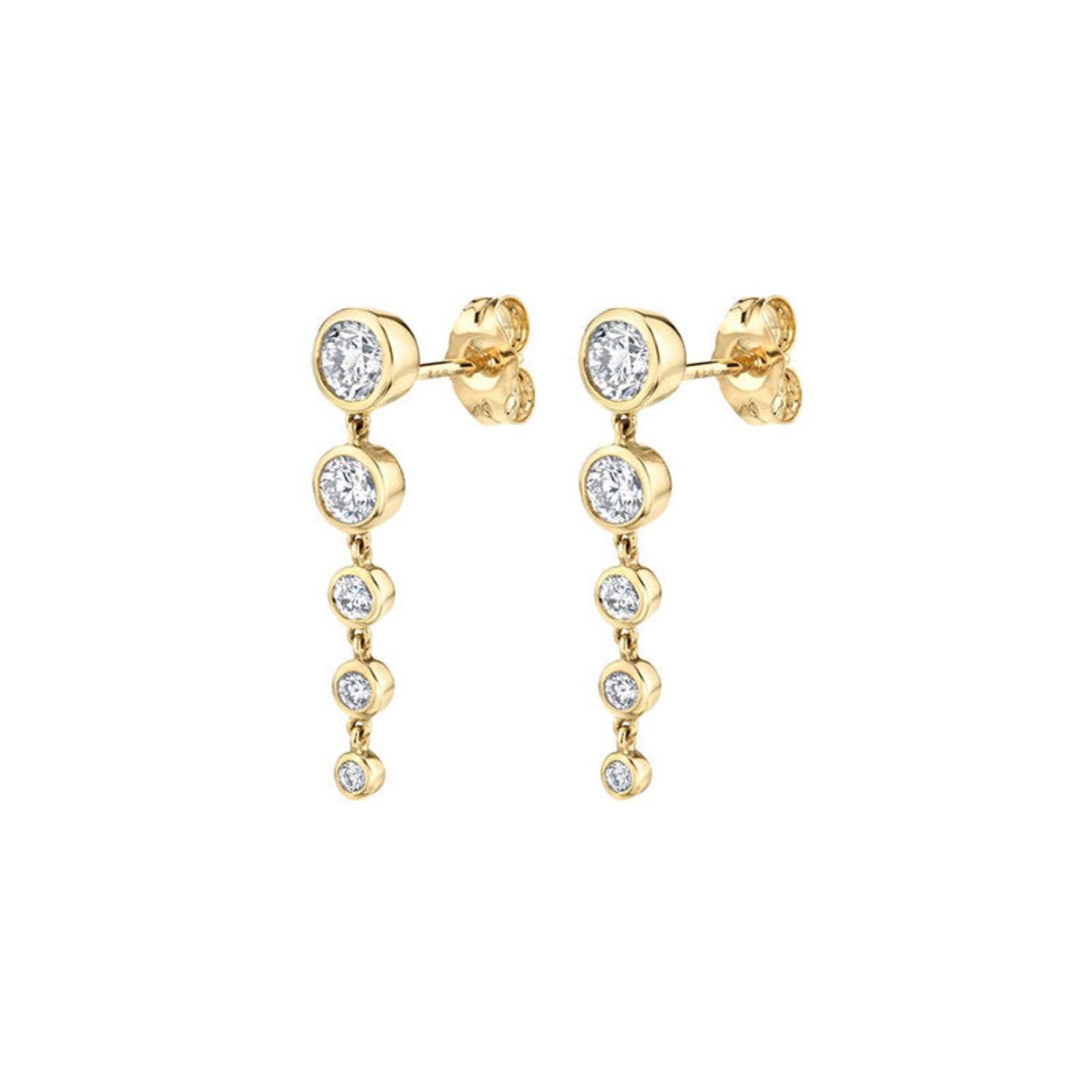 Gold Graduated Crystal Drop Earrings JLT13761