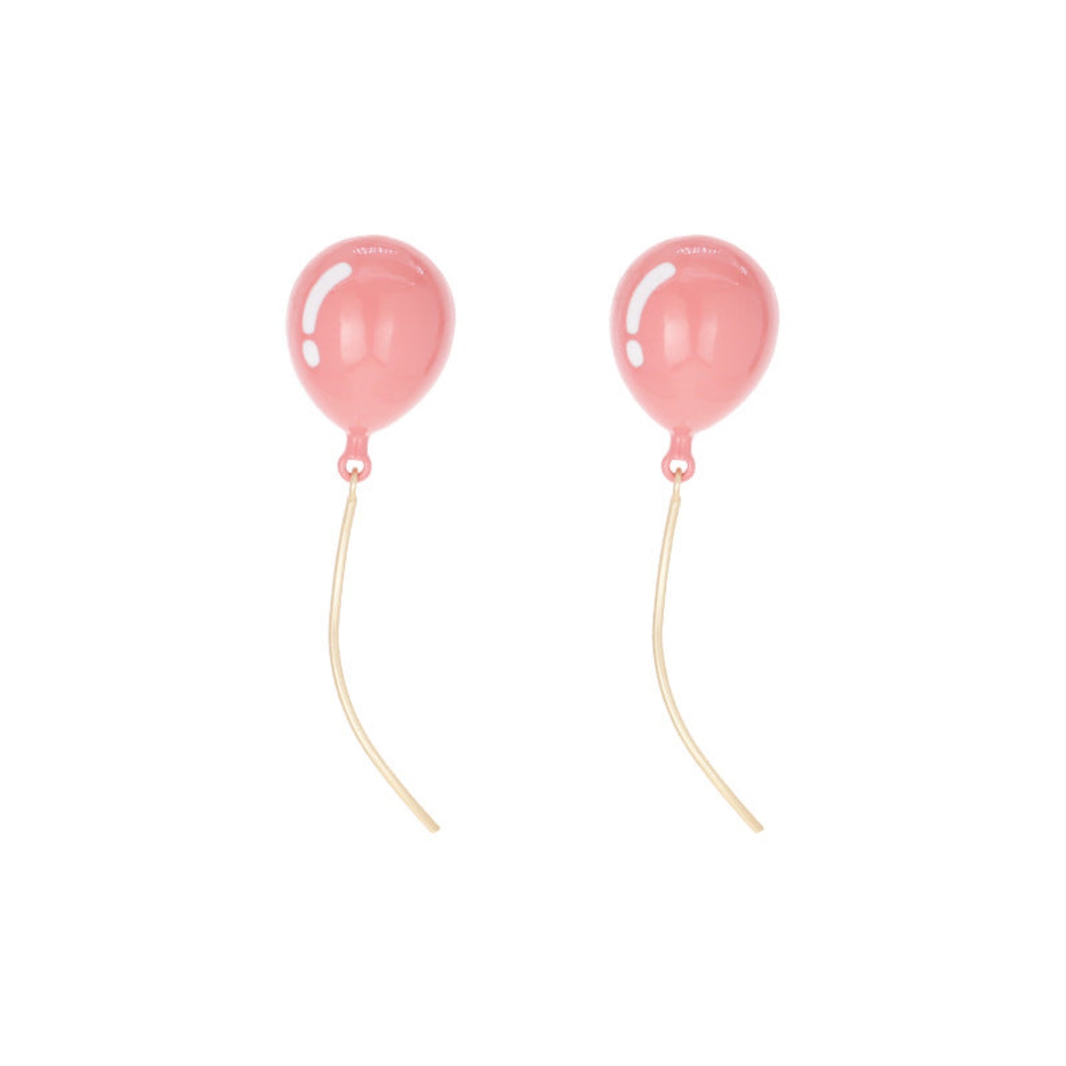 Pink Glossy Balloon Drop Earrings JLT13766