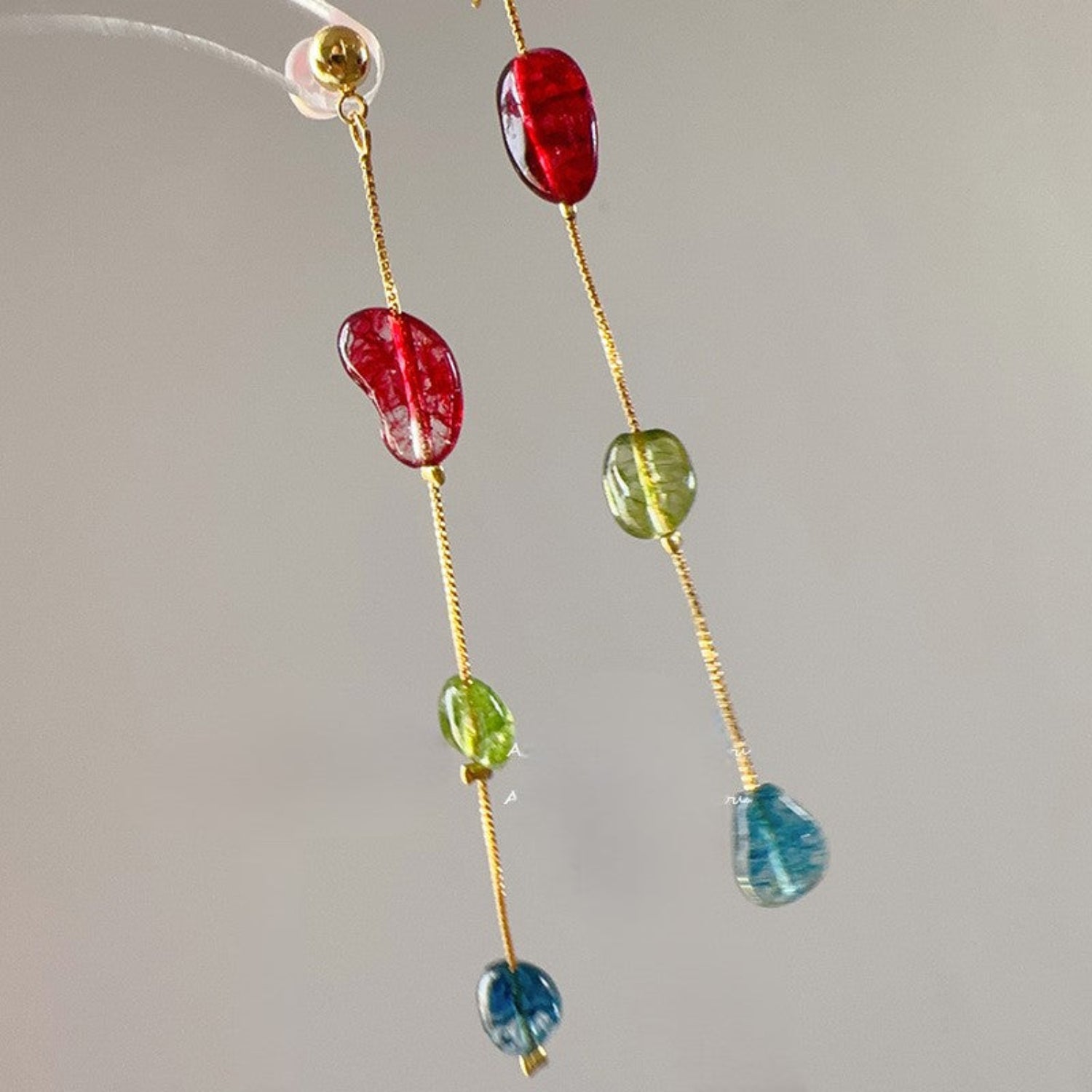 Multicolor Bead Gold Drop Earrings JLT13770