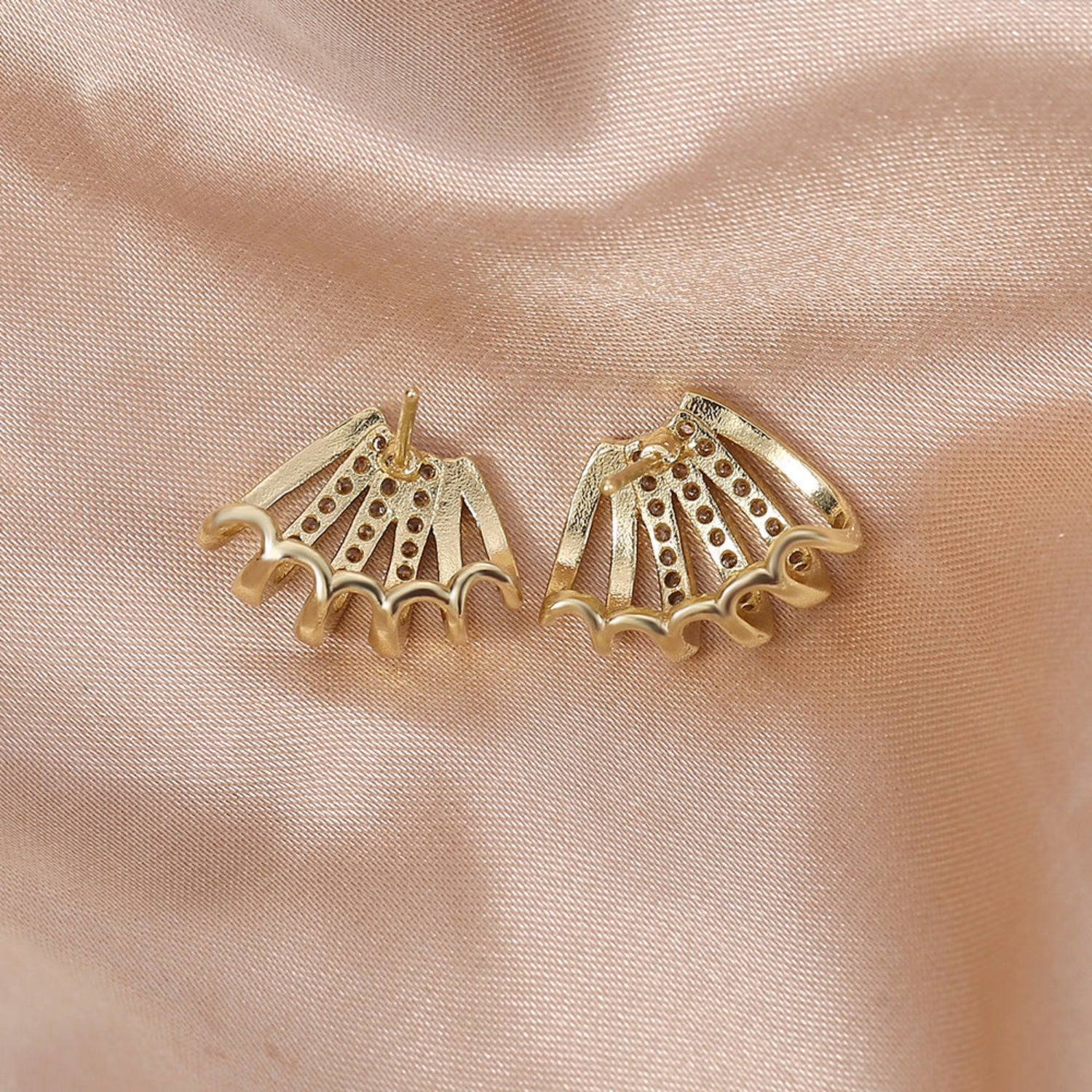 Gold Sparkling Multi-Arch Stud Earrings JLT13780