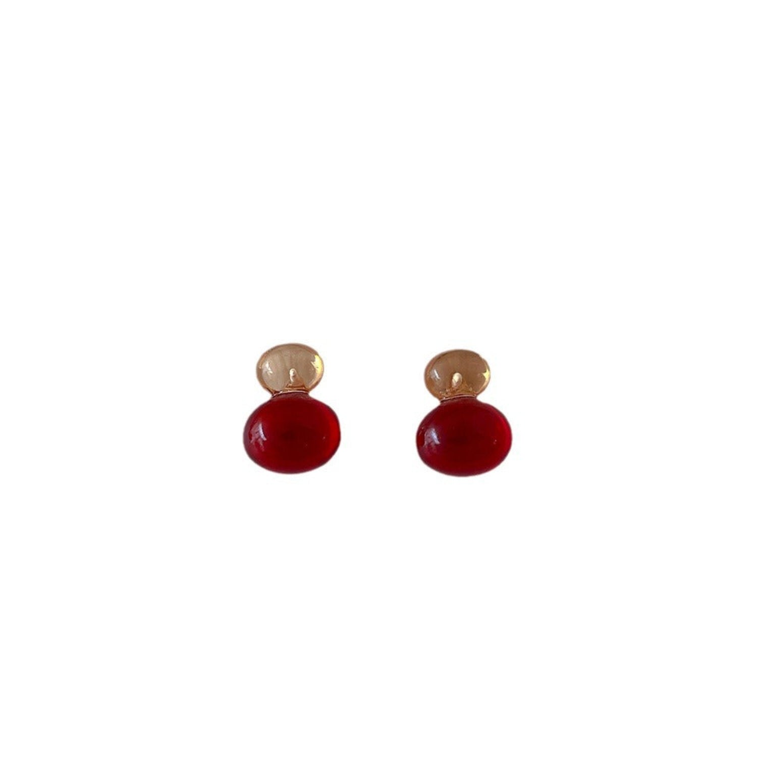 Red and Amber Resin Earrings JLT13790