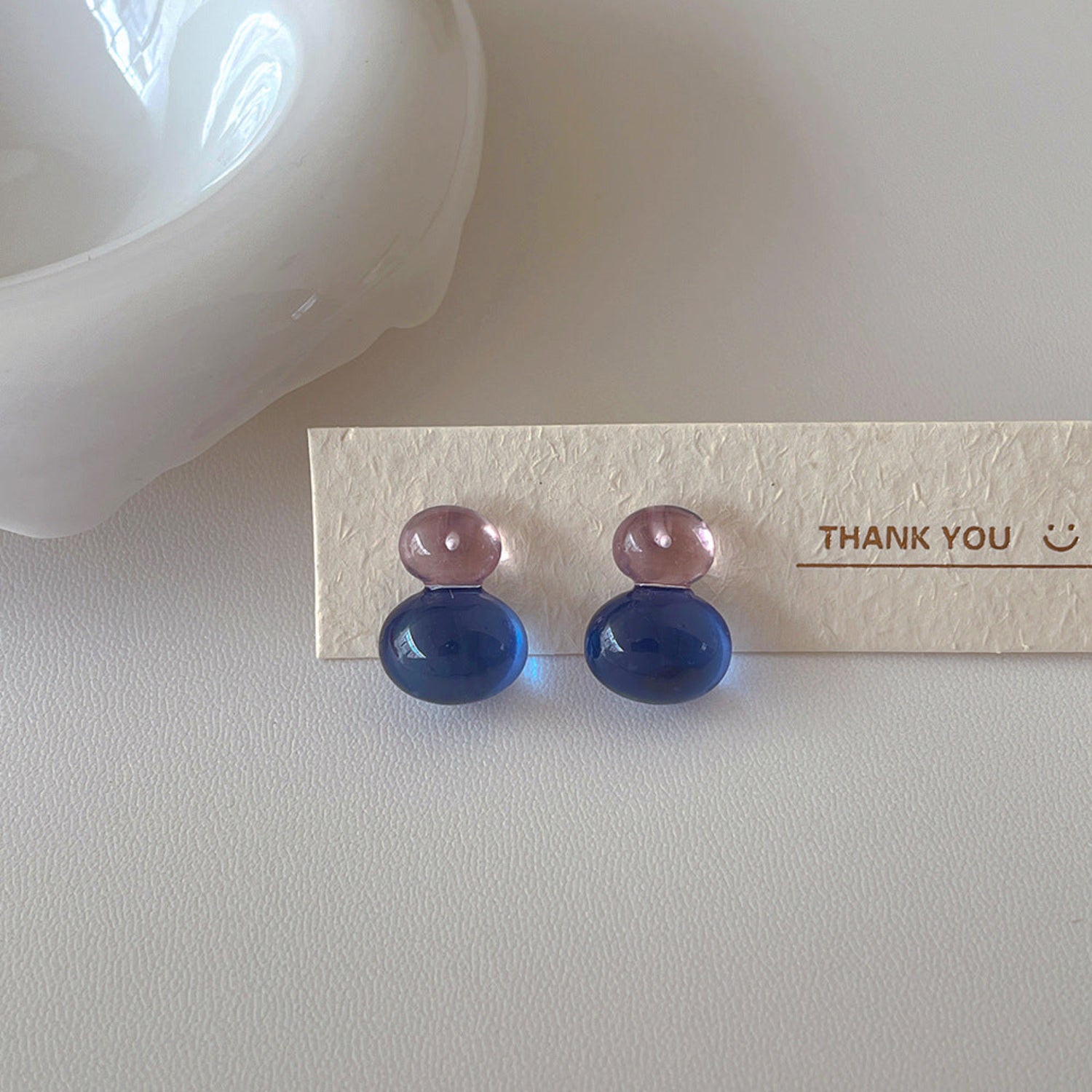 Purple and Blue Resin Earrings JLT13792