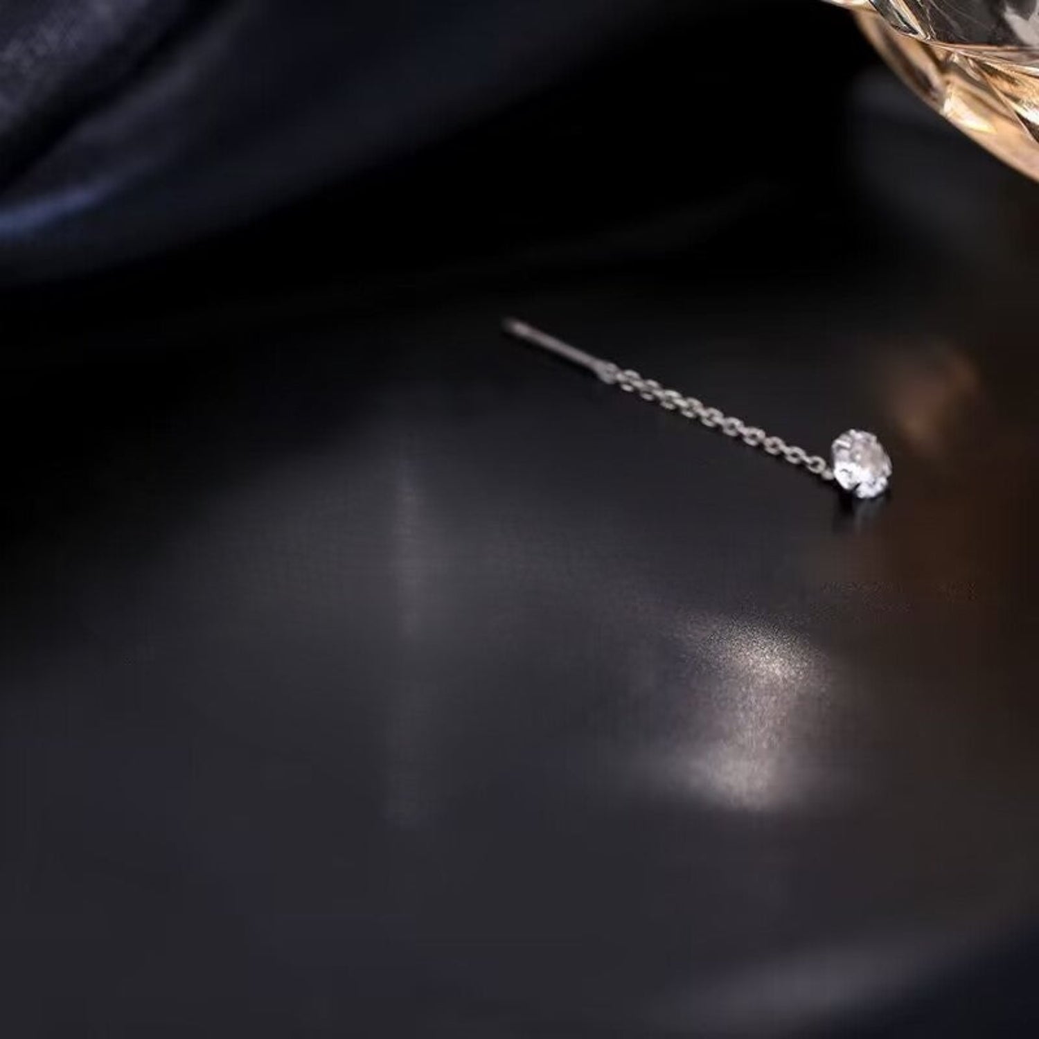 Silver Sparkling Dangle Stud Earrings JLT13812