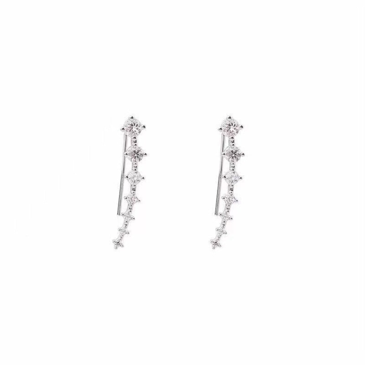 Silver Crystal Curved Ear Crawlers JLT13817