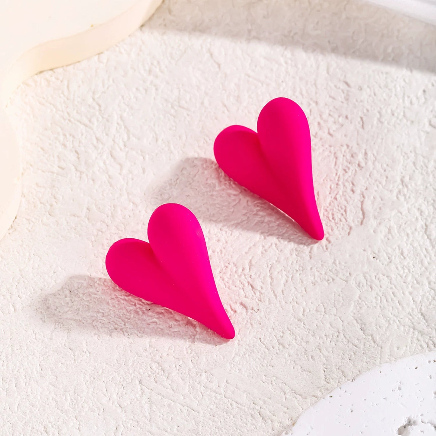 Matte Hot Pink Heart Earrings JLT13830
