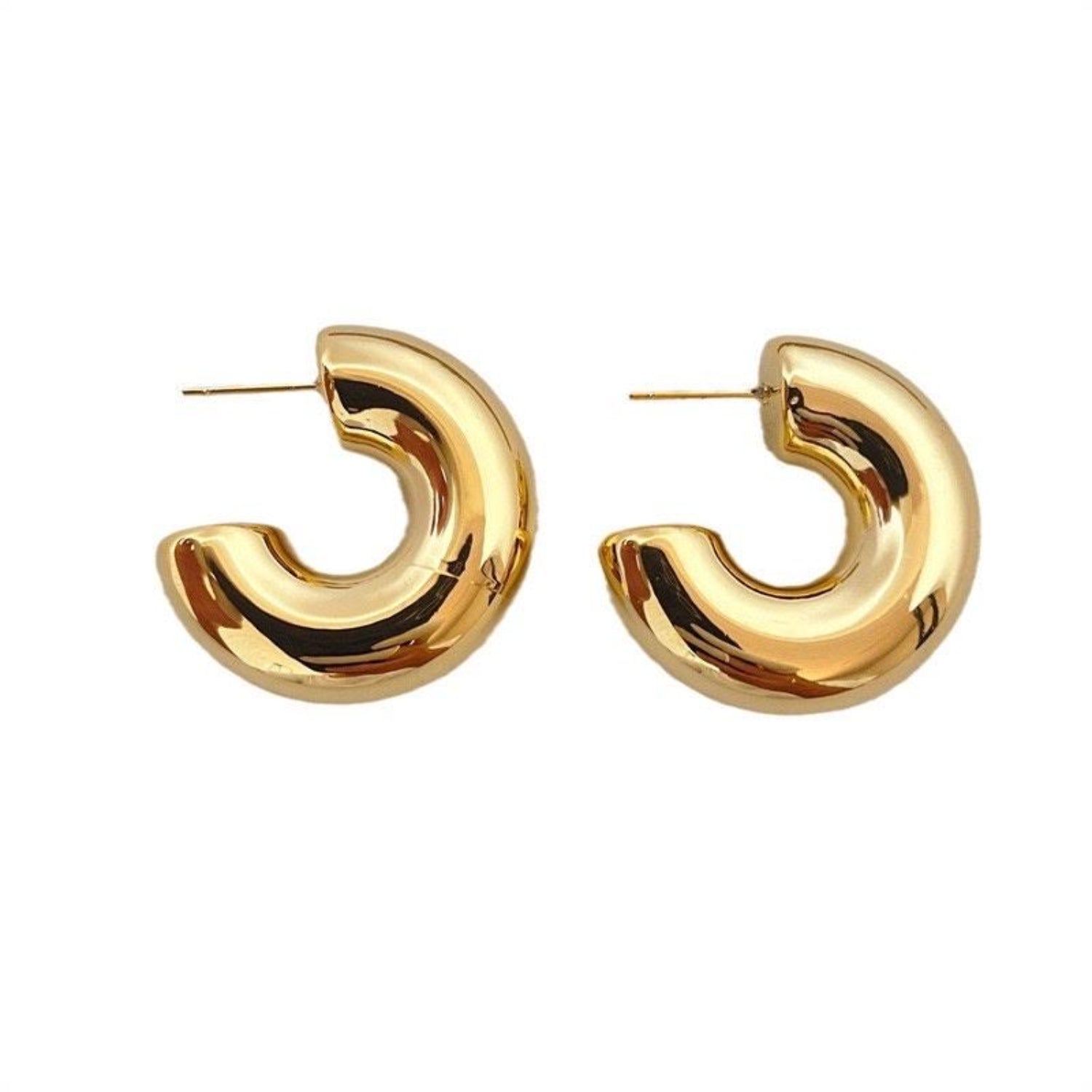 Gold Chunky Hoop Earrings JLT13835