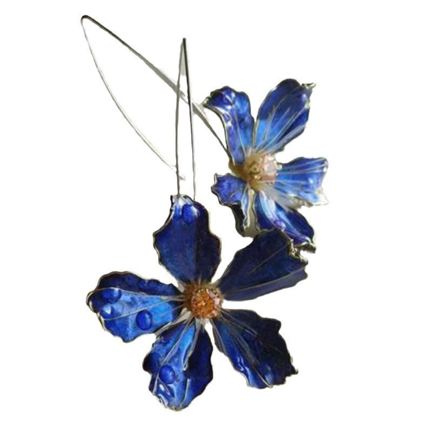 Blue Petal Elegance Drop Earrings JLT13844