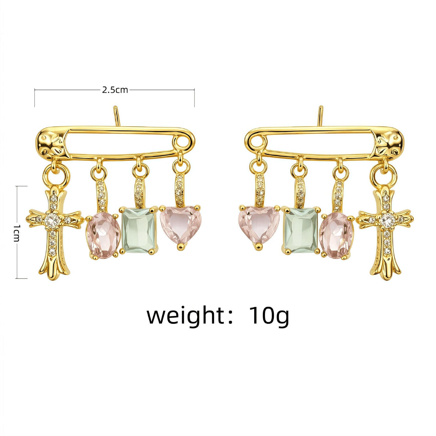 Multistone Pastel Crystal Pin Earrings JLT13846
