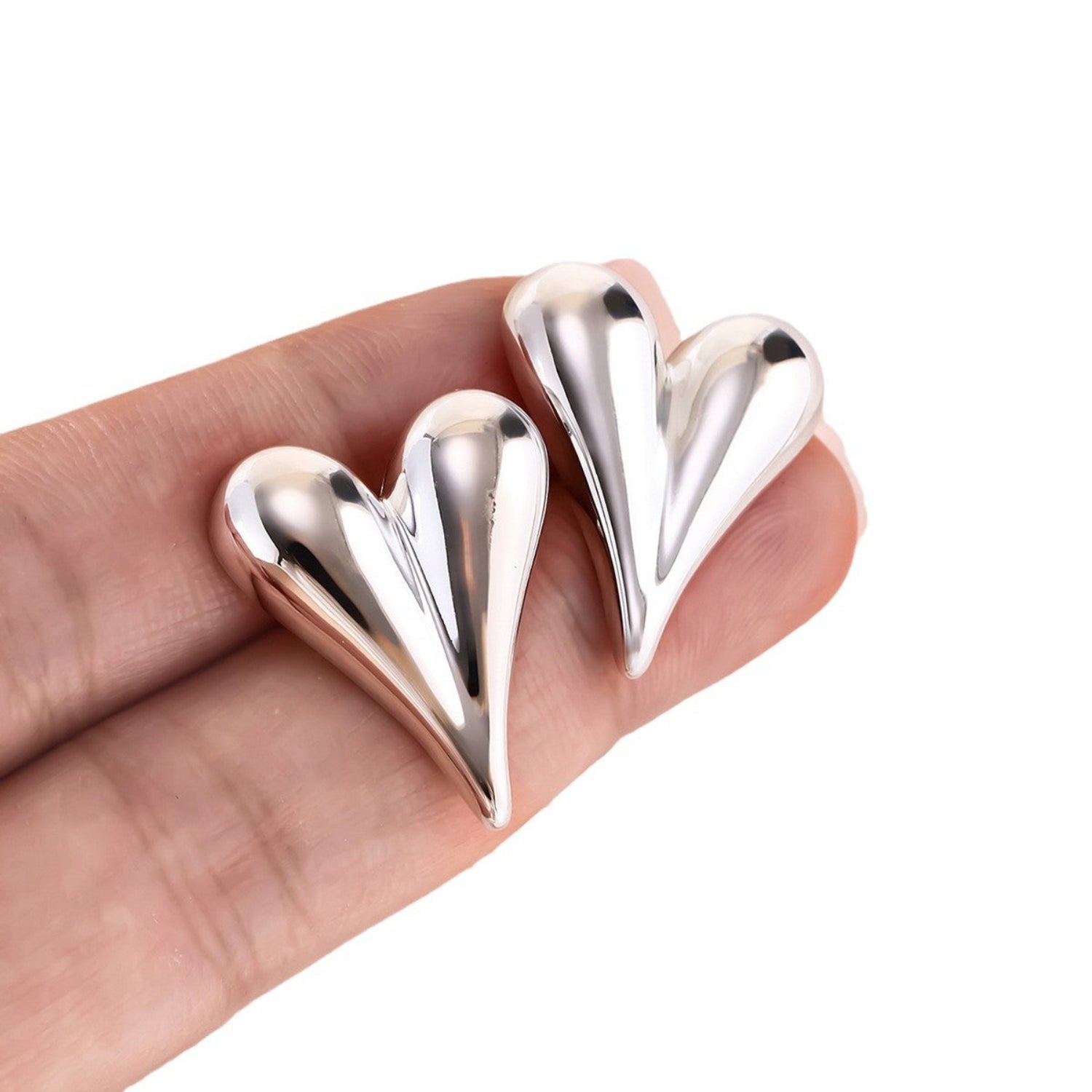 Silver Heart Stud Earrings JLT13853