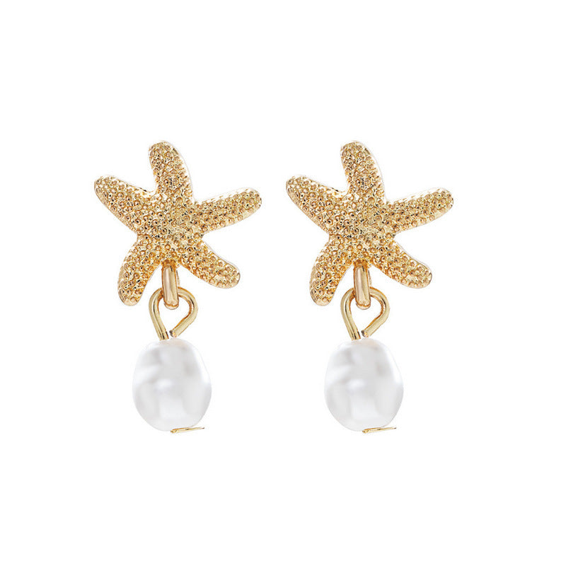 Pearl Starfish Drop Earrings JLT13859
