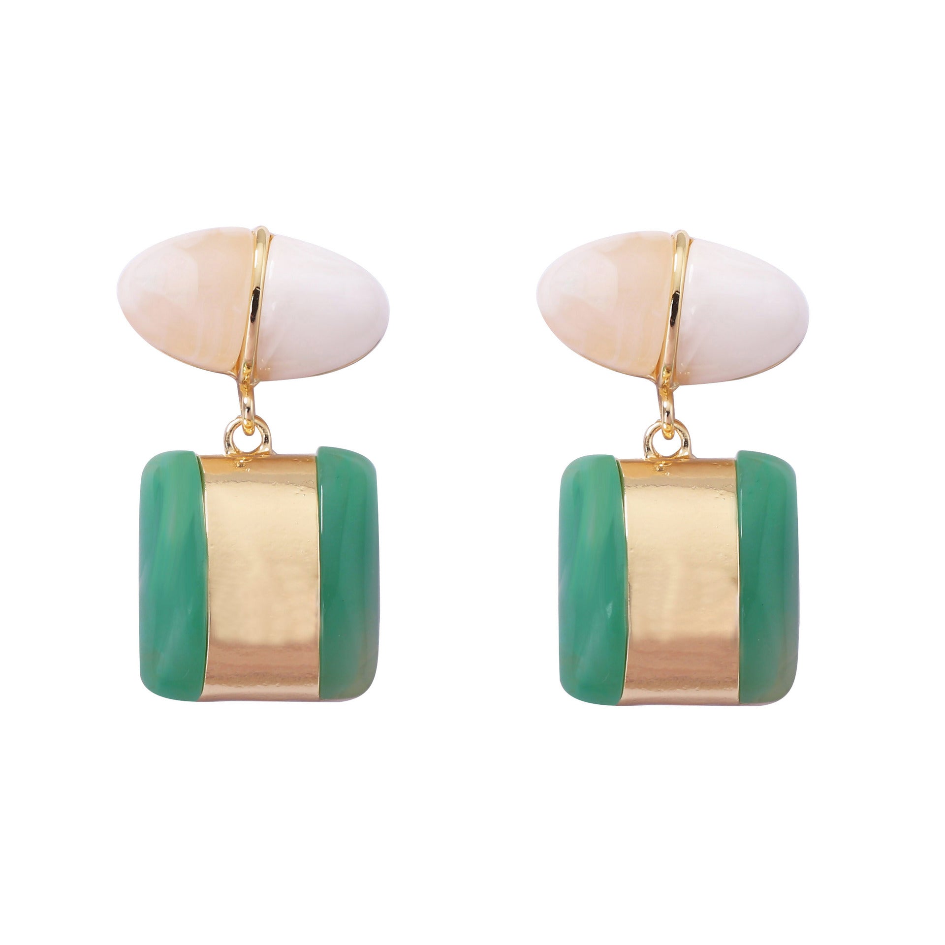 Stylish Two Tone Dangle Earrings JLT13863