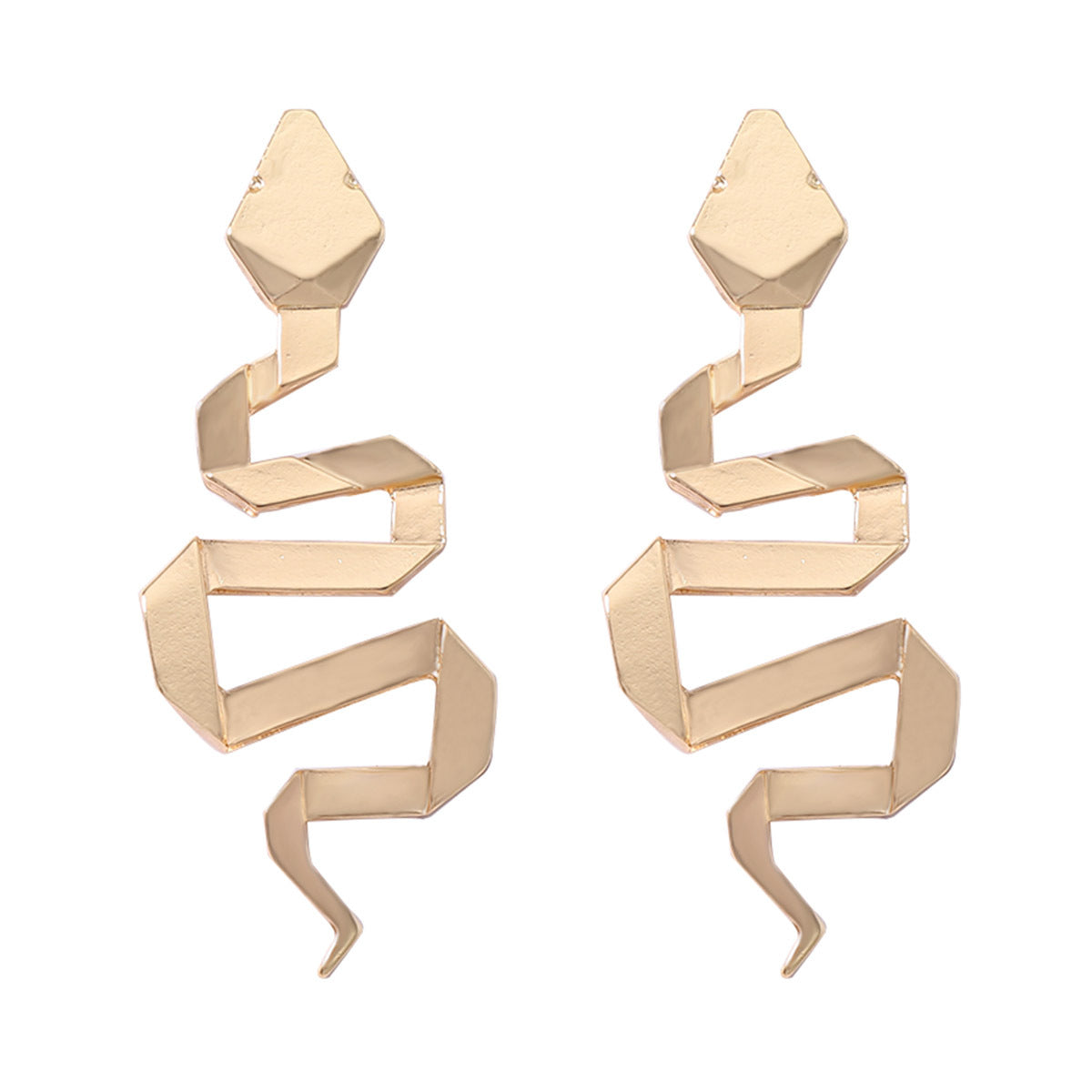 Trendy Gold Snake Statement Earrings JLT13864