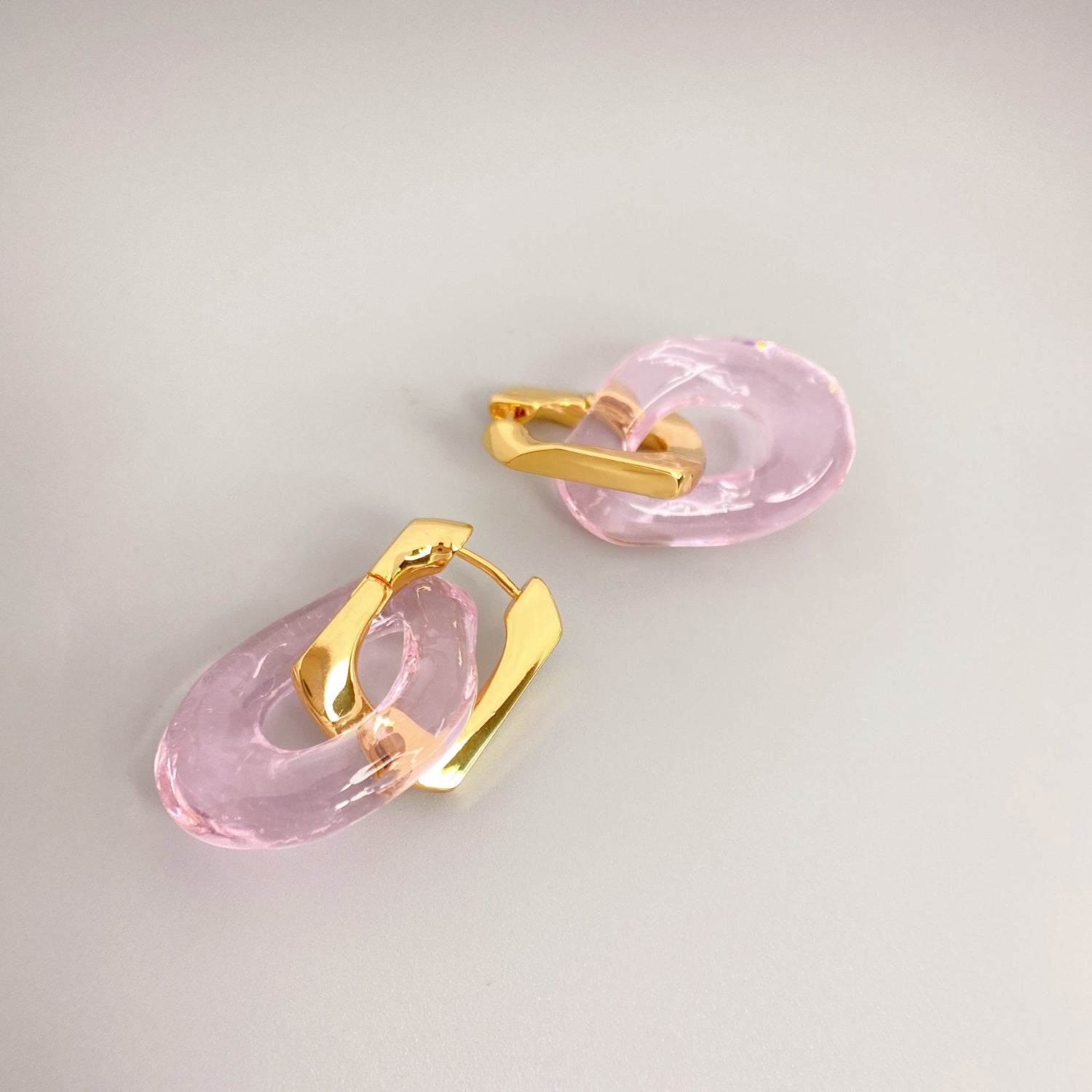Pink Chic Oval Link Earrings JLT13880