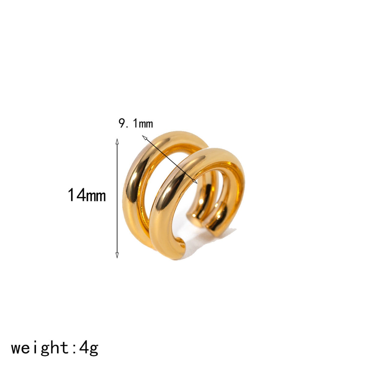 Gold Modern Double-Band Ear Cuff JLT13884