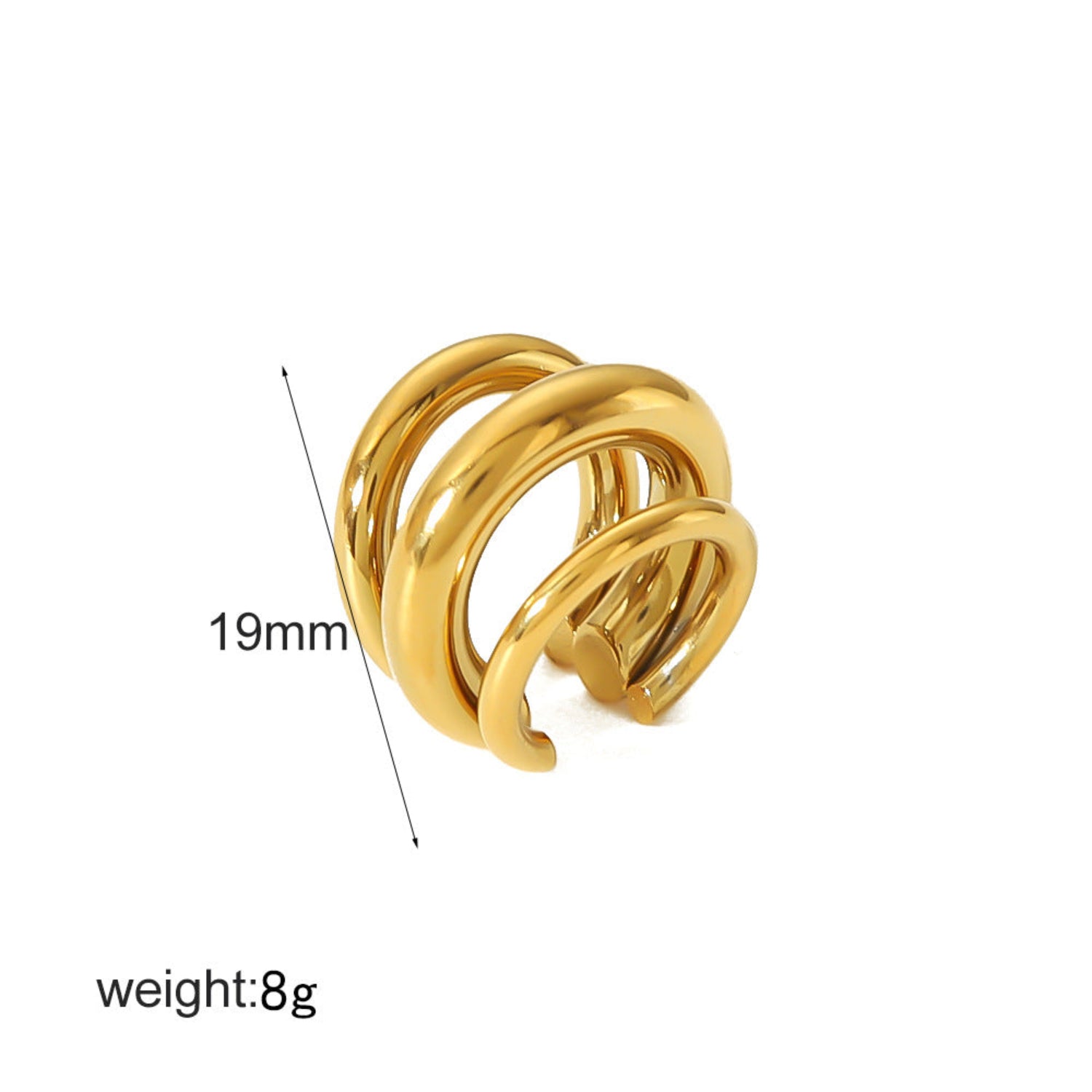 Gold Modern Triple-Band Ear Cuff JLT13885