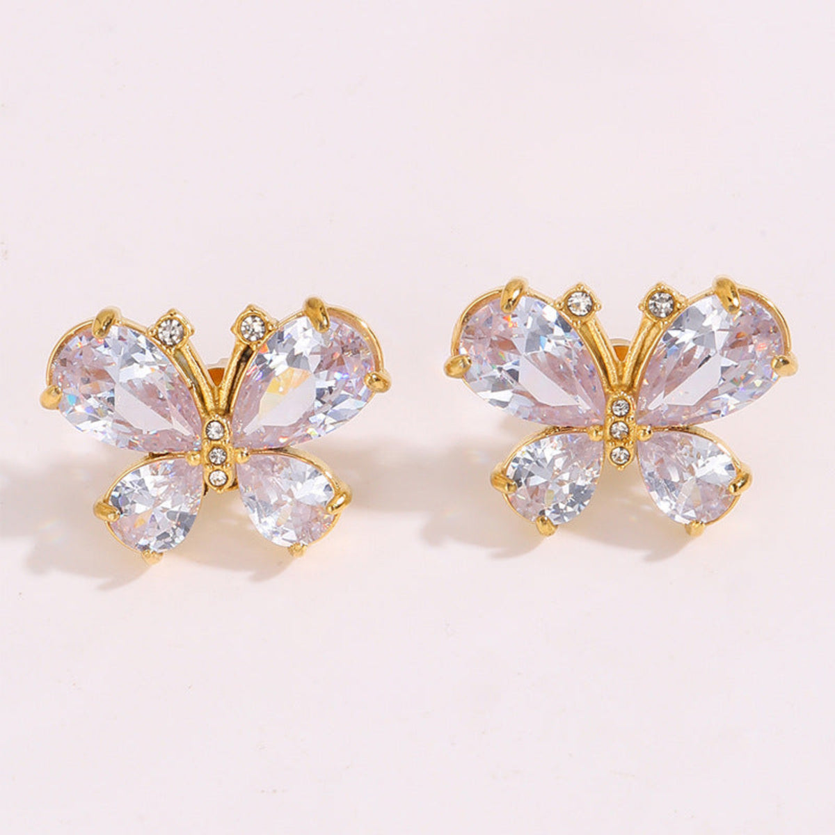 Gold Elegant Butterfly Stud Earrings JLT13900