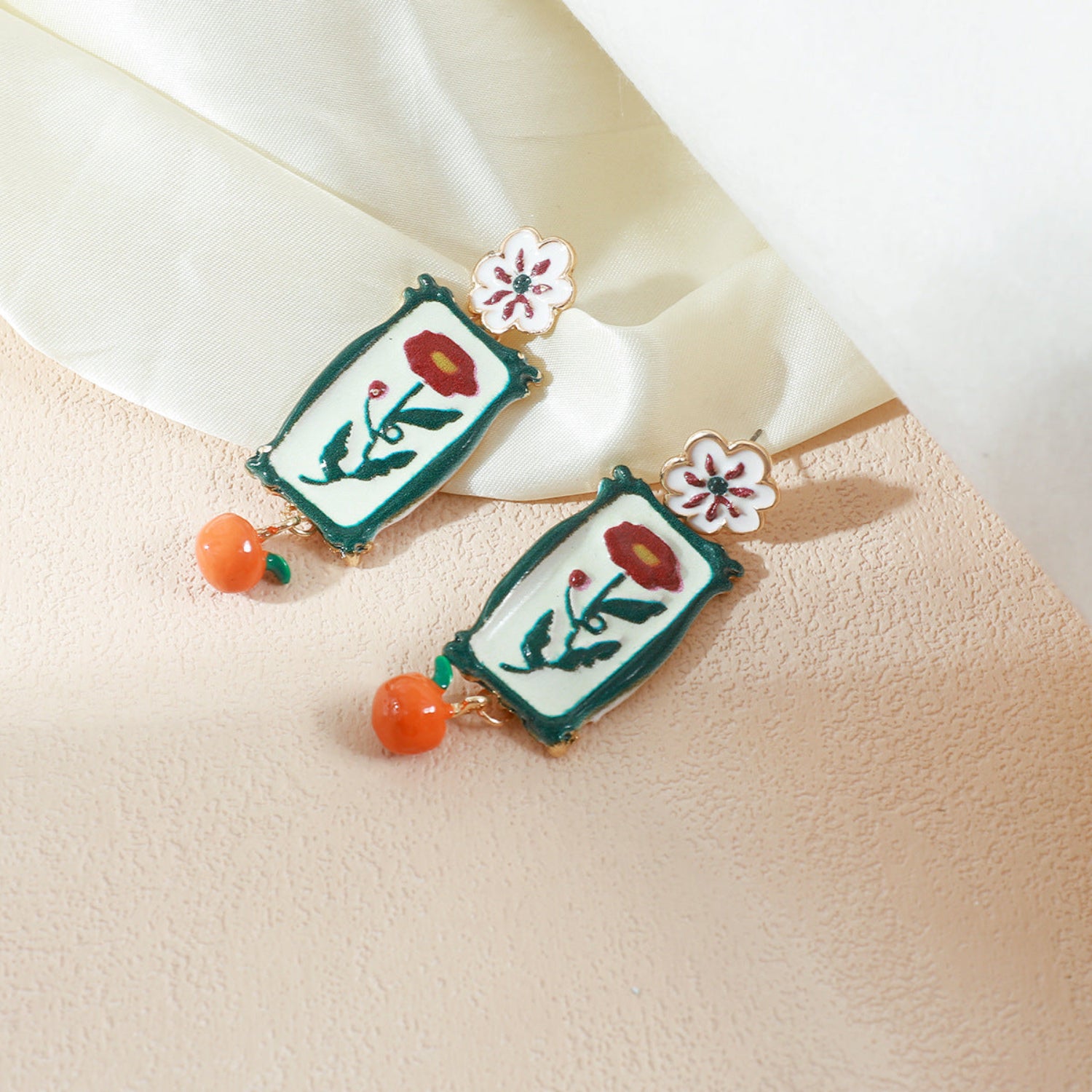 Multicolor Vintage Rectangular Drop Earrings JLT13904