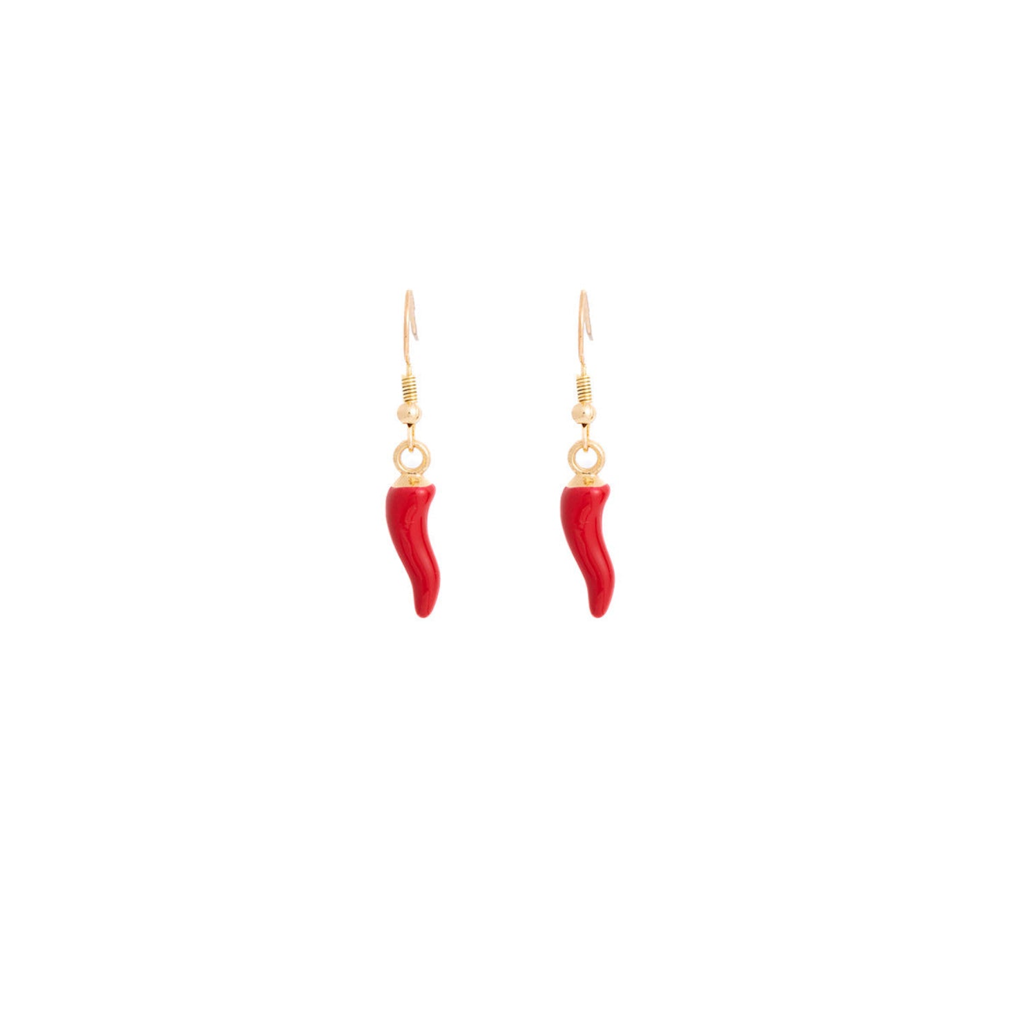 Red Gold Curved Dangle Earrings JLT13911