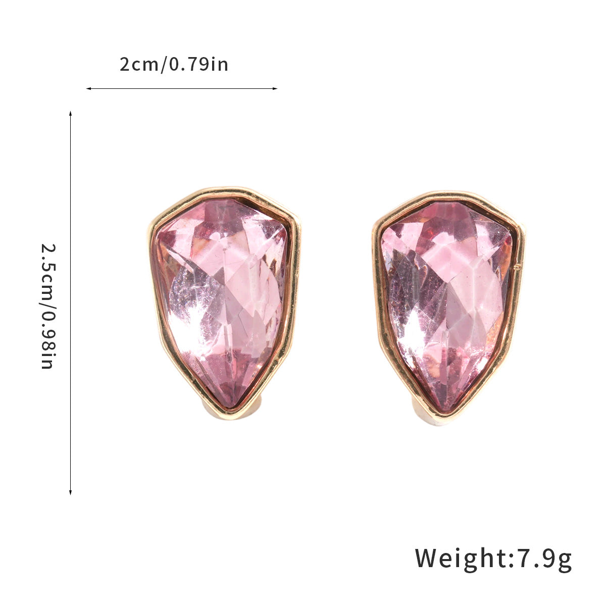 Gold Glam Pink Geometric Studs JLT13912