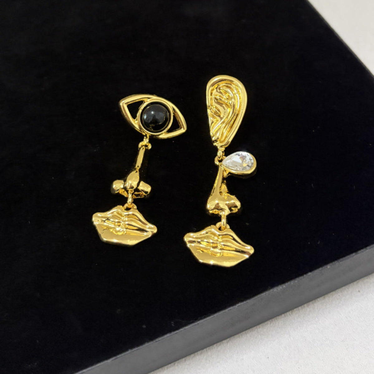 Gold Evil Eye & Coin Charm Drop Earrings JLT13923