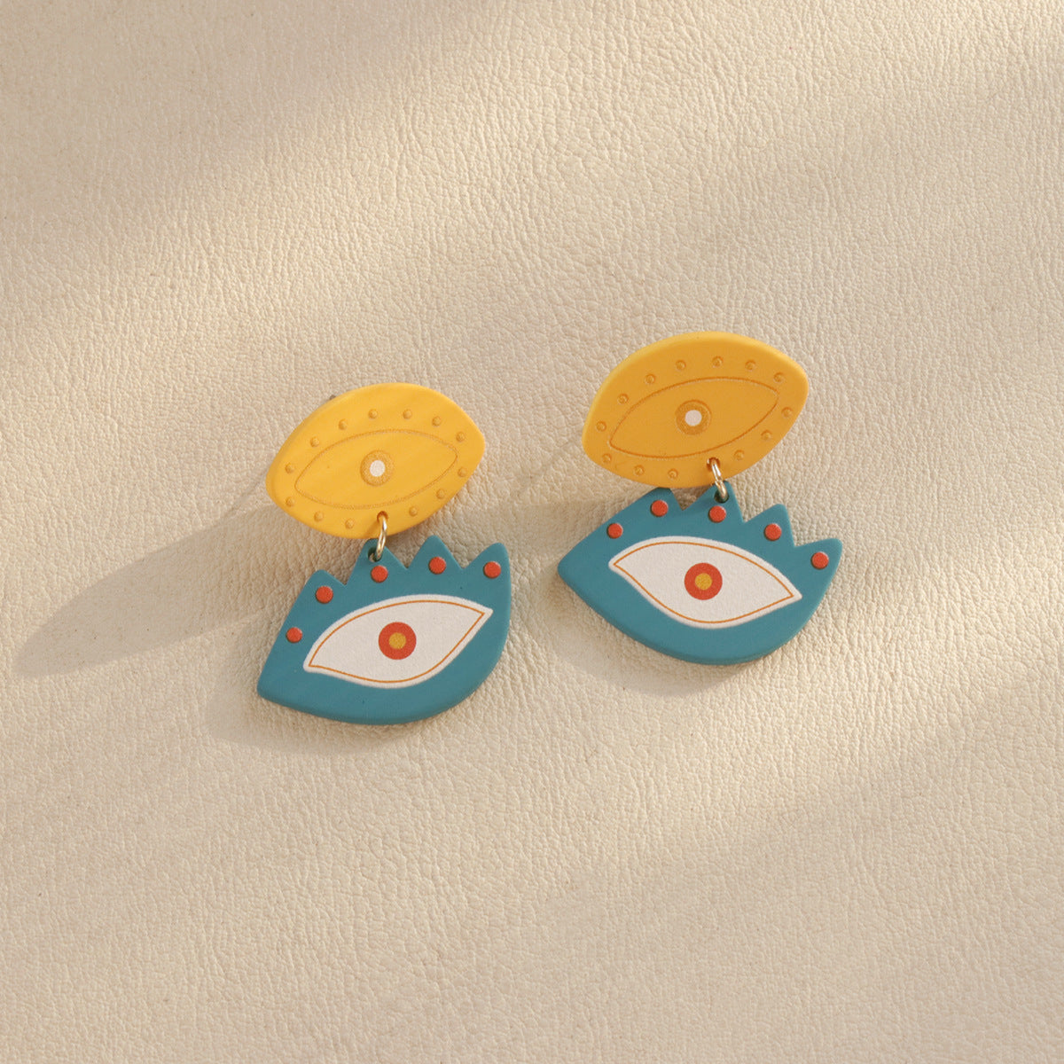Blue Evil Eye Charm Drop Earrings JLT13944