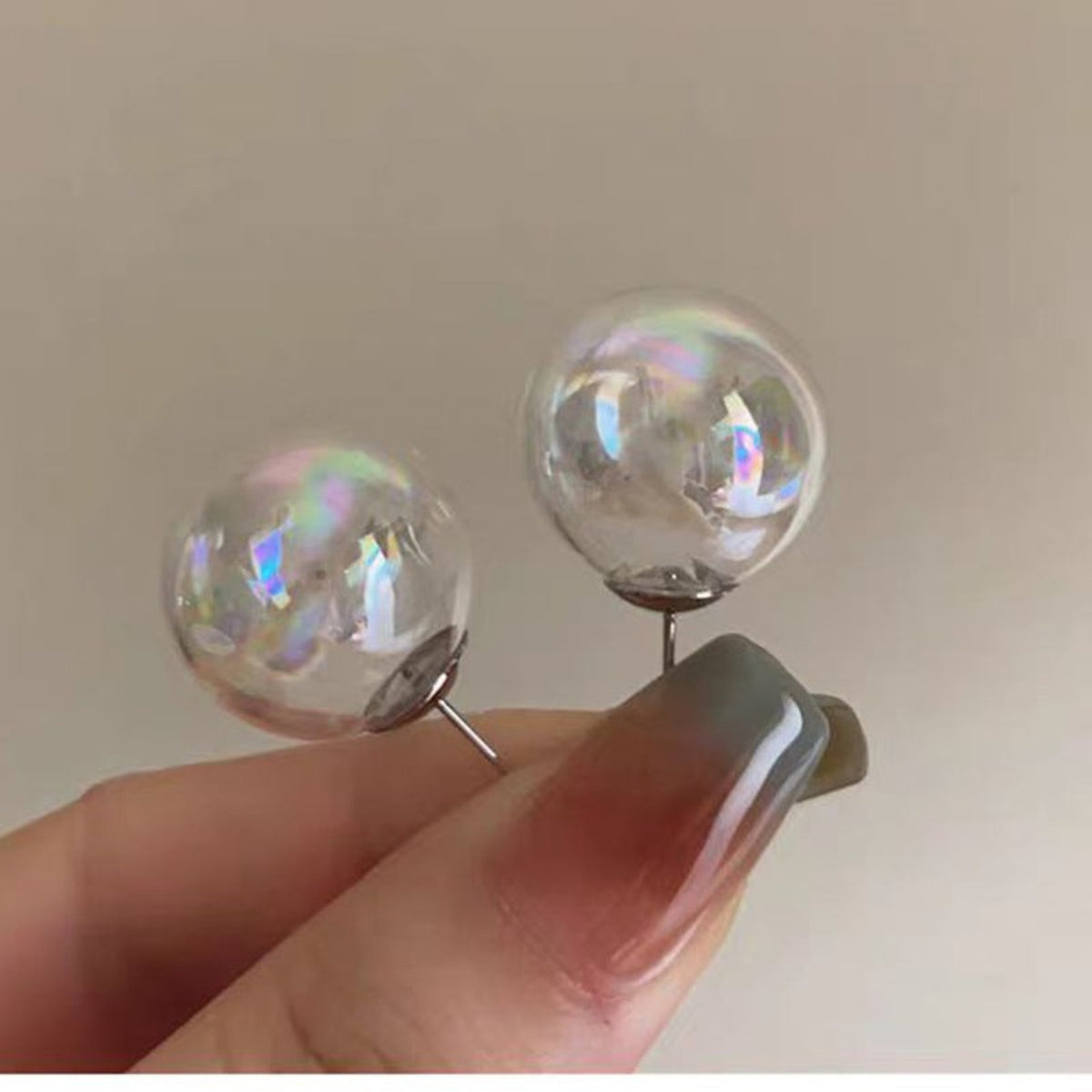 White Ball Stud Earrings JLT13990
