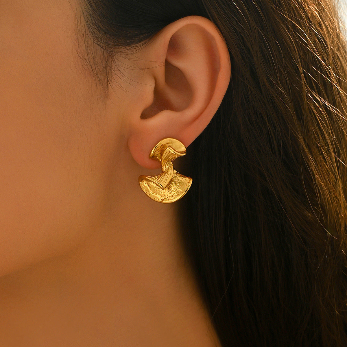 Gold Statement Hoop Earrings JLT13991