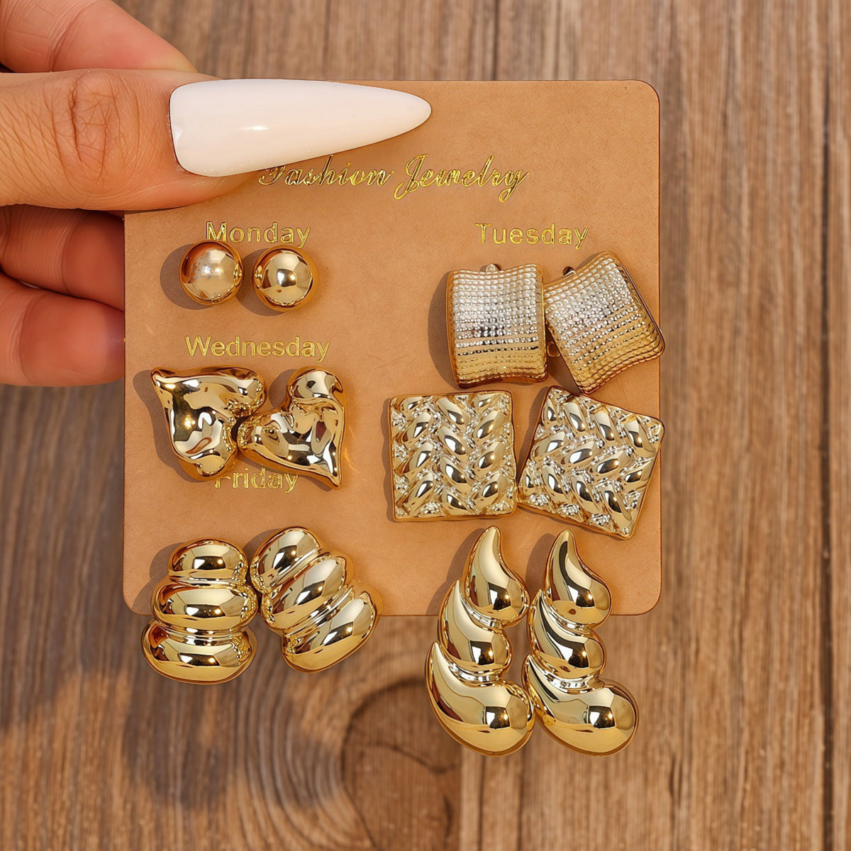 Golden Chic Essentials Earrings JLT14008 (Pack of 6 Pairs)