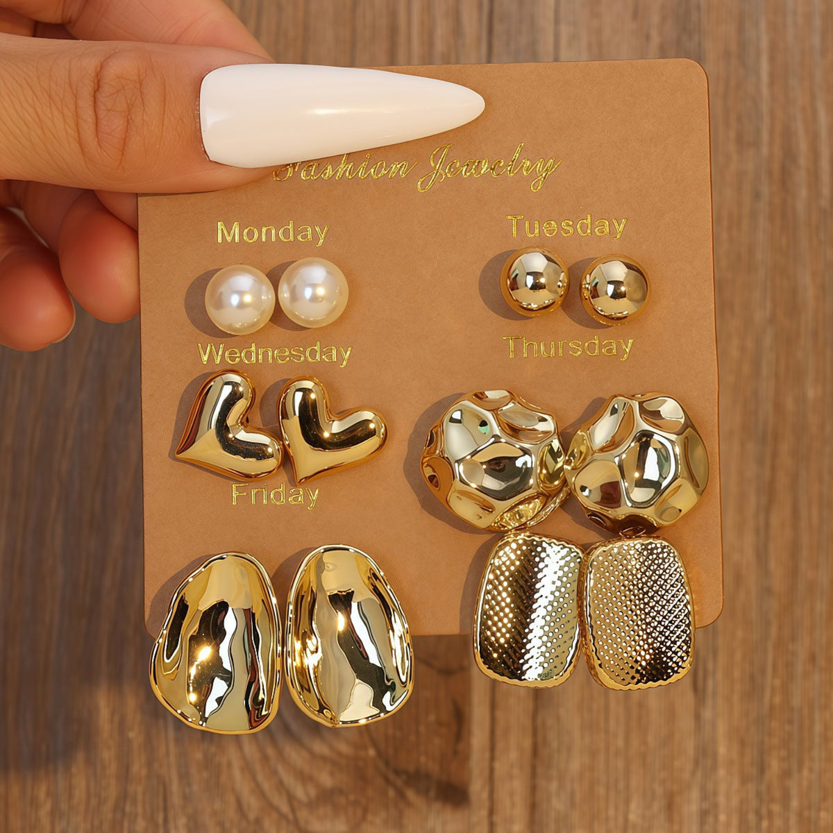 Golden Aura Statement Earrings JLT14009 (Pack of 6 Pairs)