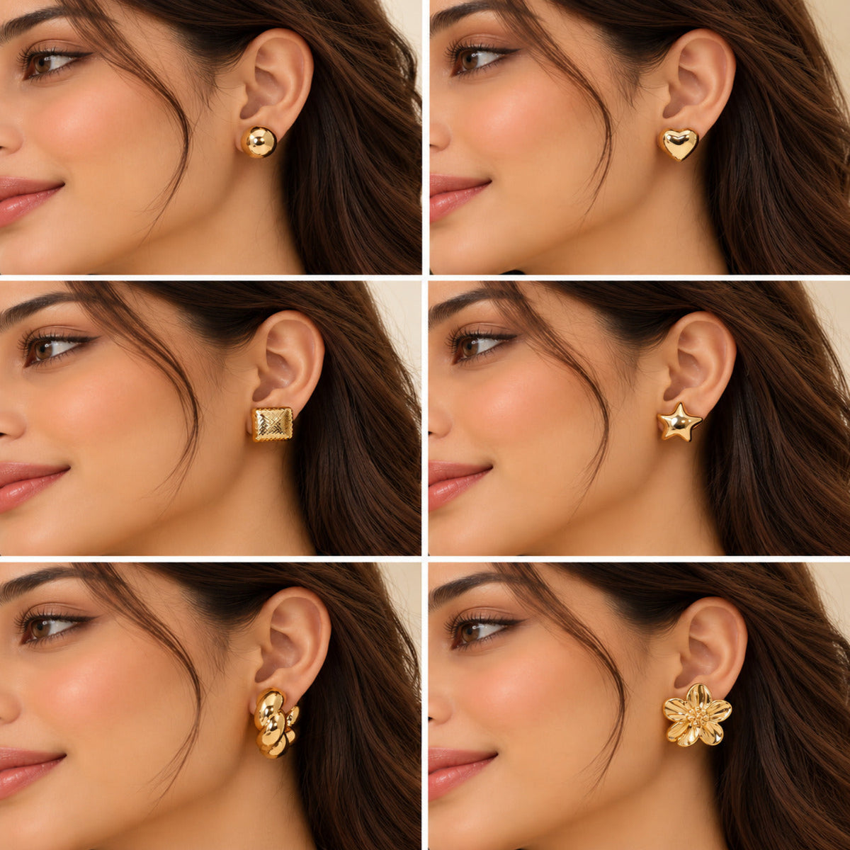 Golden Charm Stories Earrings JLT14011 (Pack of 6 Pairs)