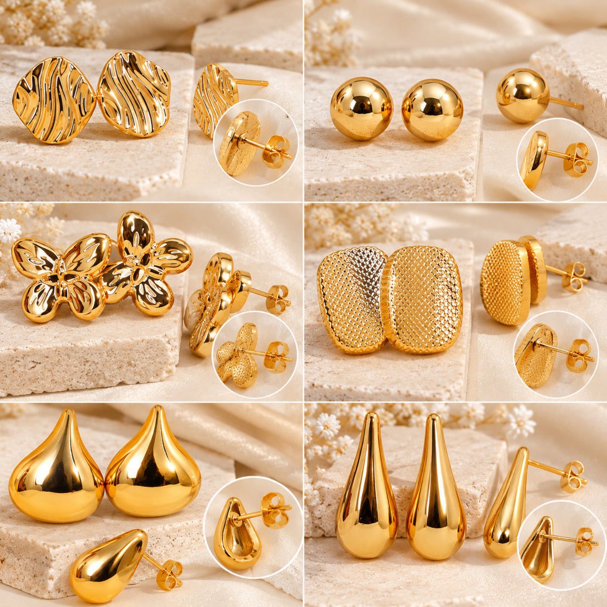 Golden Daze Collection Earrings JLT14012 (Pack of 6 Pairs)
