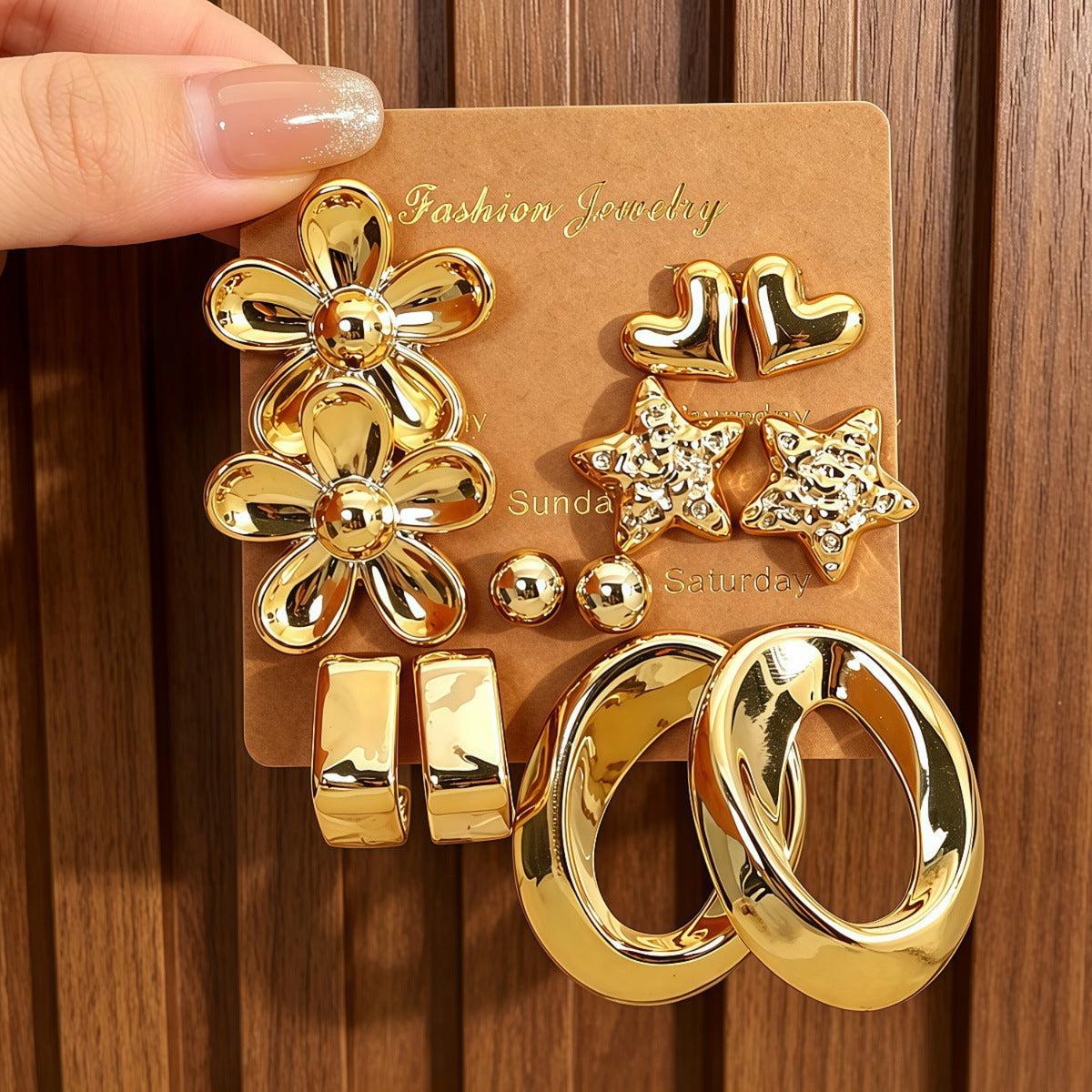 Golden Dream Drops Earrings JLT14014 (Pack of 6 Pairs)