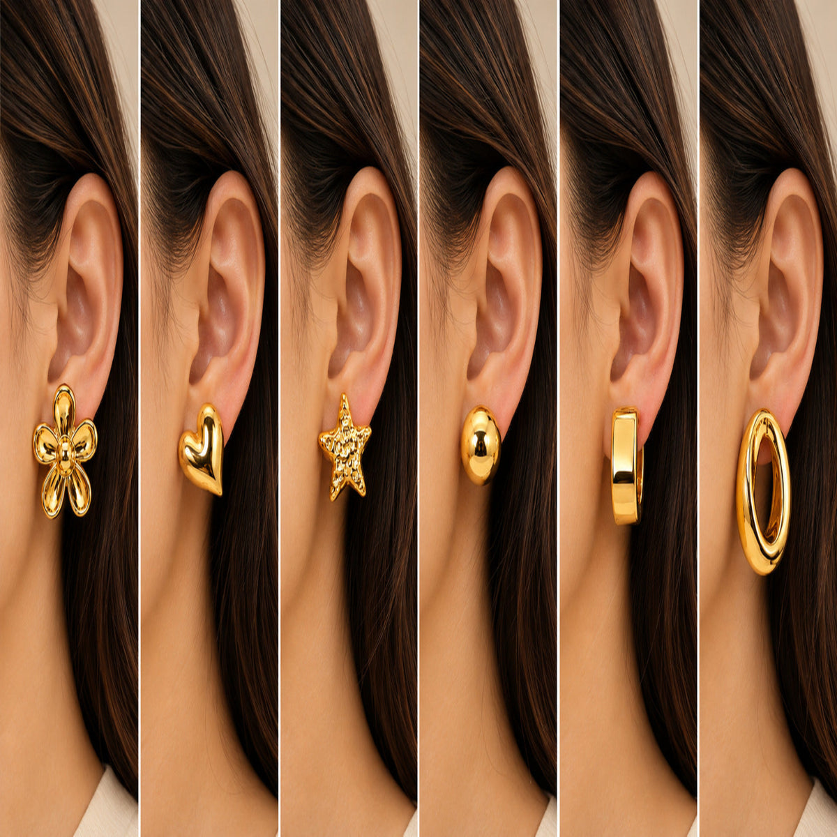 Golden Dream Drops Earrings JLT14014 (Pack of 6 Pairs)