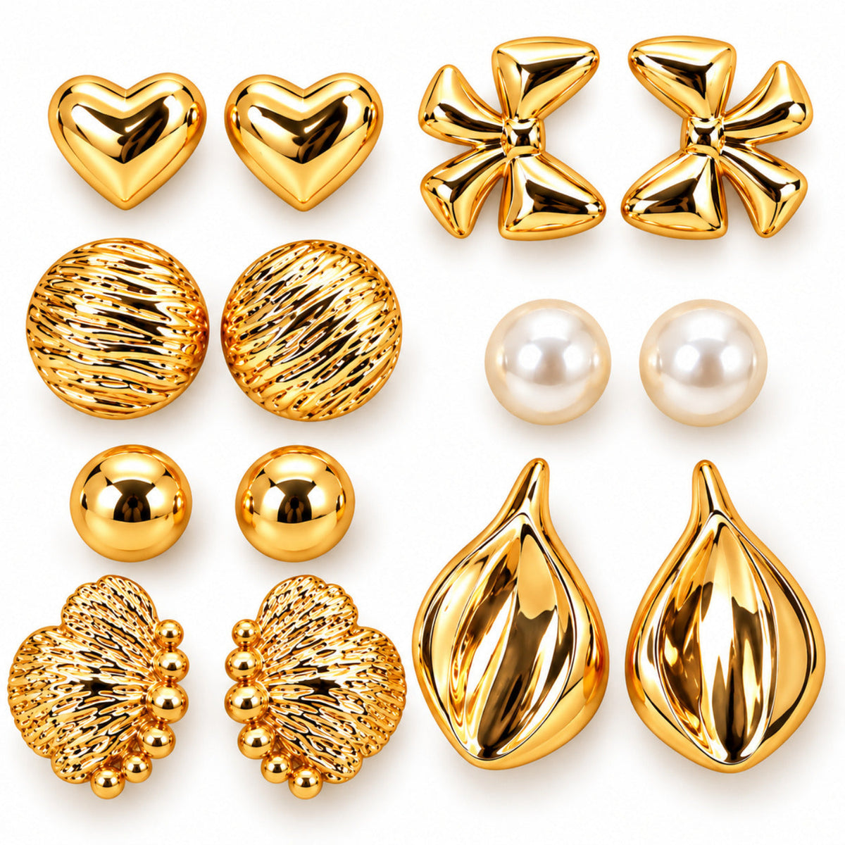 Golden Icon Collection Earrings JLT14015 (Pack of 7 Pairs)