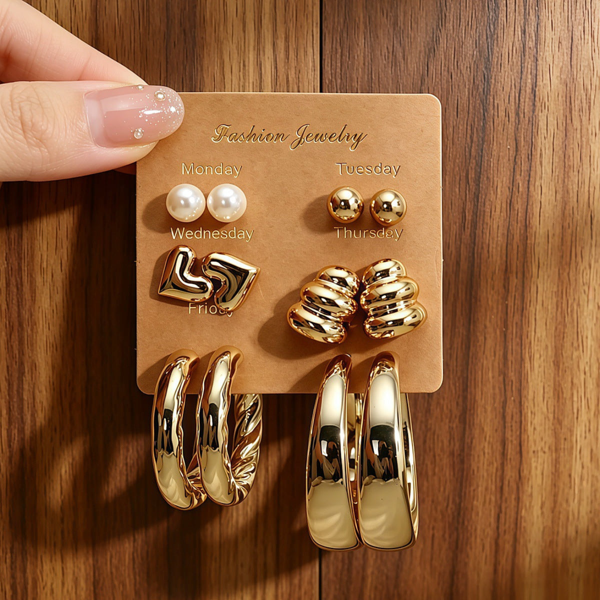 Golden Trend Edit Earrings JLT14023 (Pack of 6 Pairs)