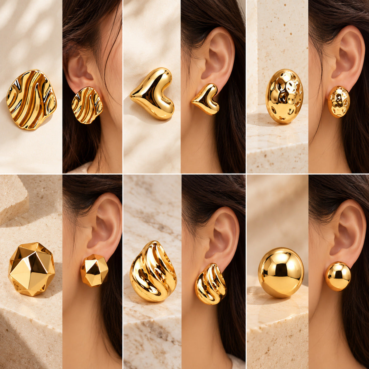 Golden Belle Collection Earrings JLT14026 (Pack of 6 Pairs)