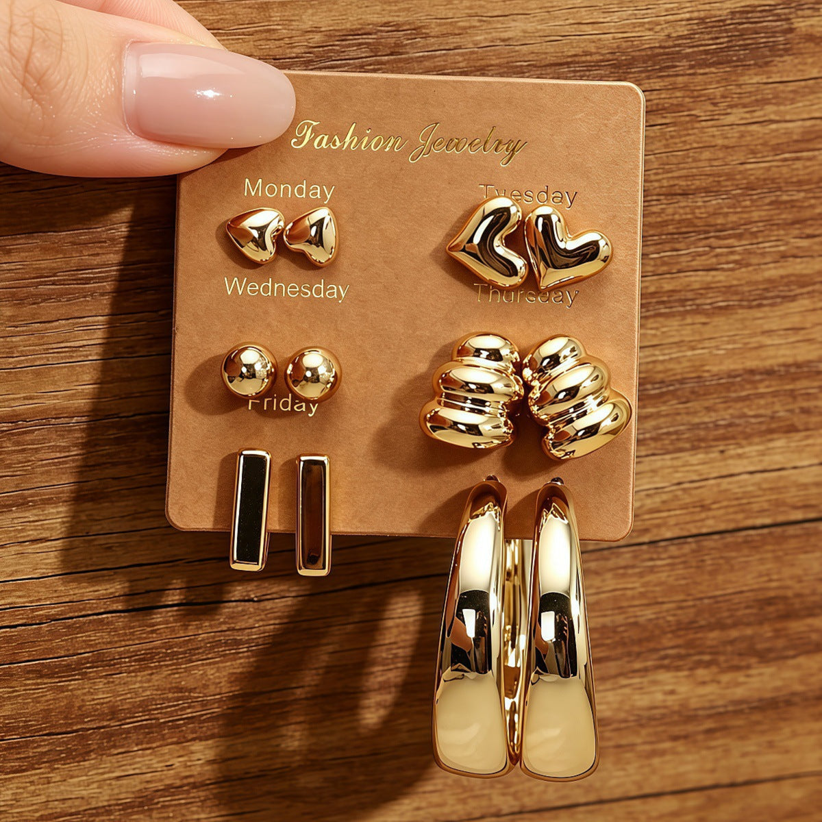 Golden Magic Edit Earrings JLT14027 (Pack of 6 Pairs)