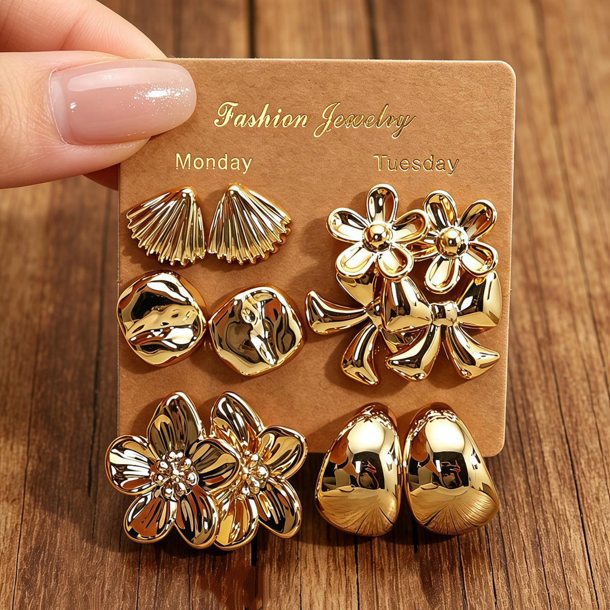 Golden Mood Collection Earrings JLT14029 (Pack of 6 Pairs)