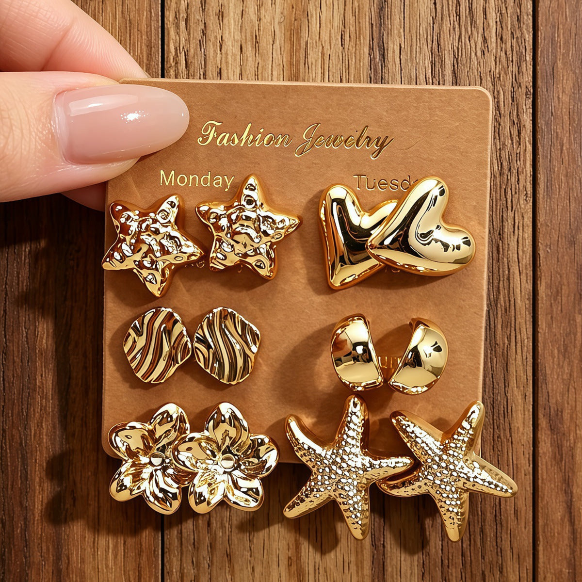 Golden Style Collective Earrings JLT14032 (Pack of 6 Pairs)