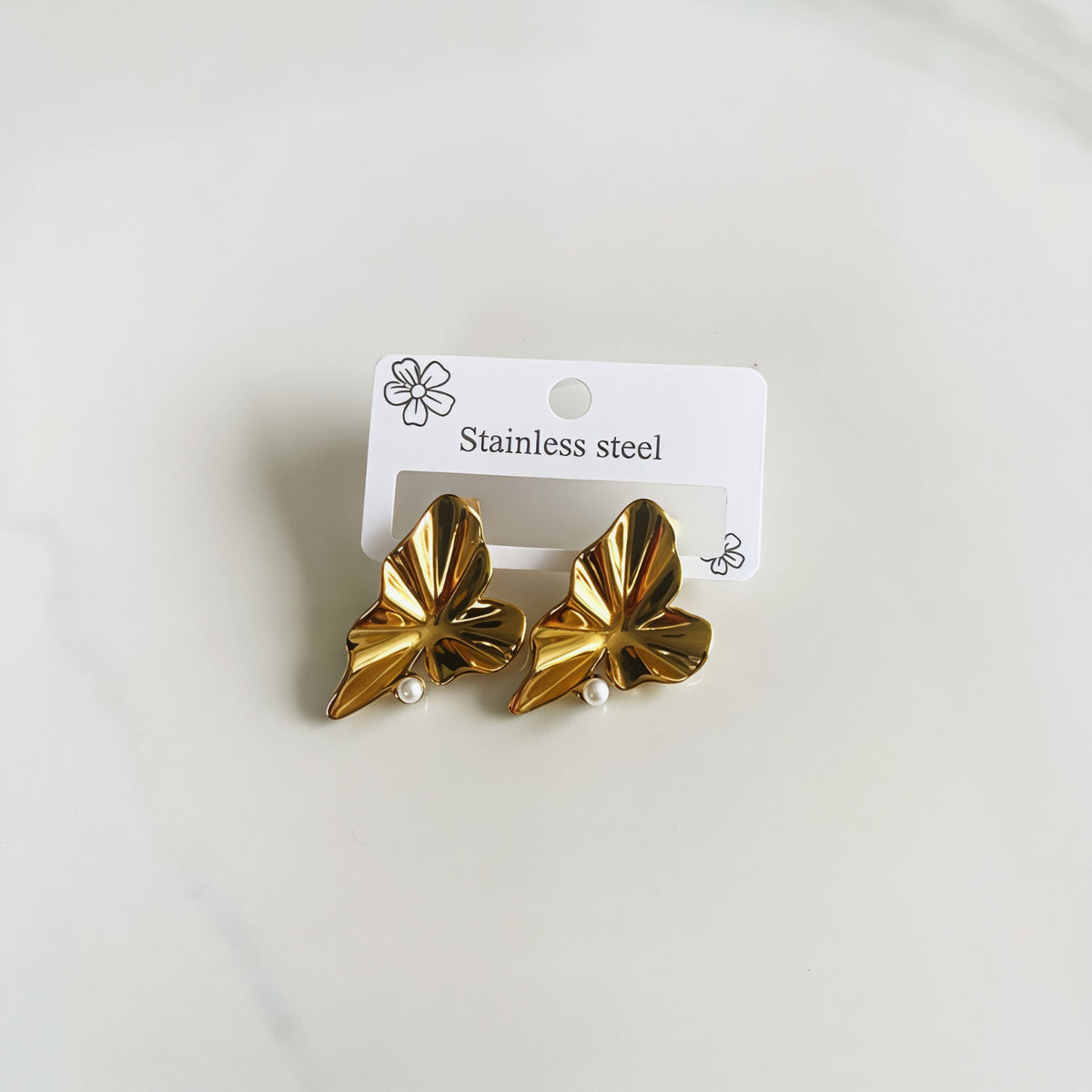 Gold-Tone Textured Starburst Stud Earrings JLT14082