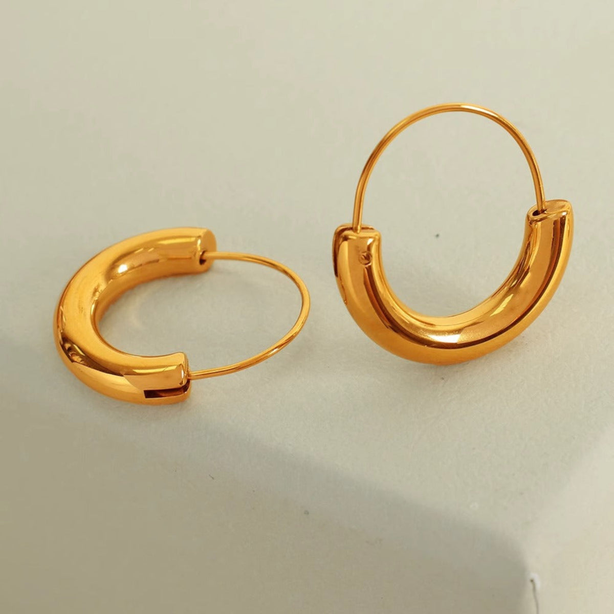 Classic Mini Chunky Gold Huggie Hoops JLT14089