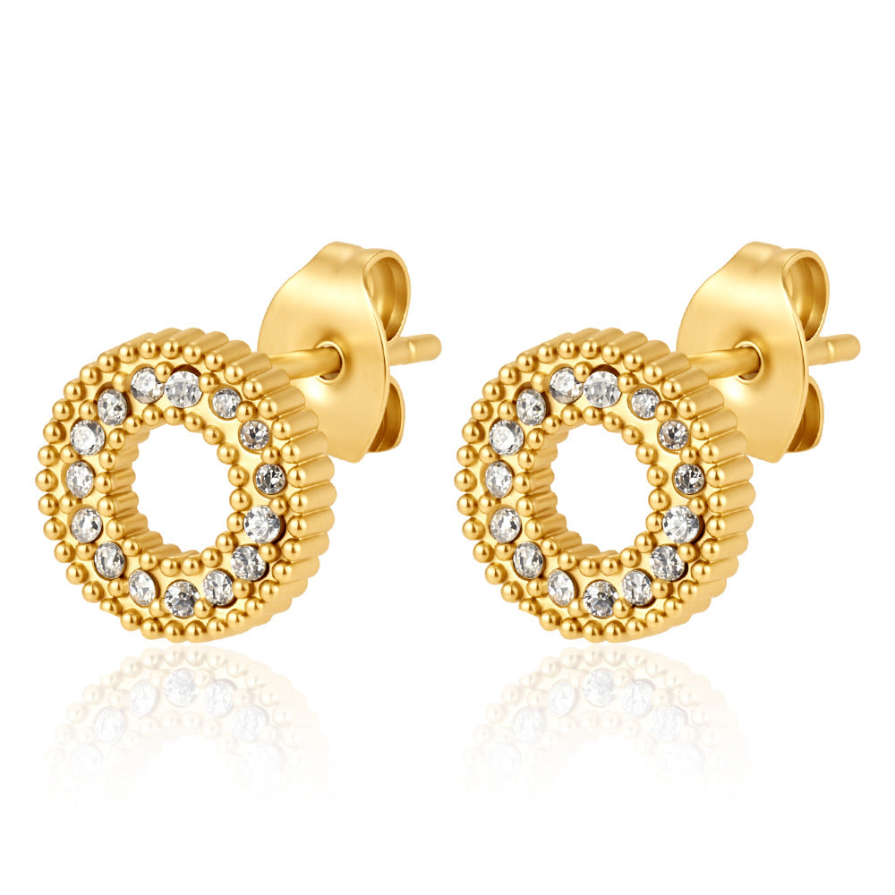 Golden Halo Crystal Stud Earrings JLT14099