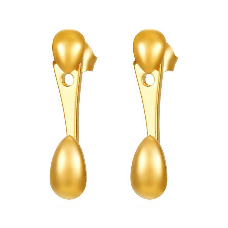 Gold Bar and Teardrop Dangle Earrings JLT14116