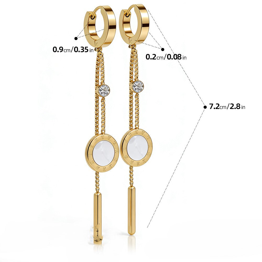 White Stone Long Drop Earrings JLT14129