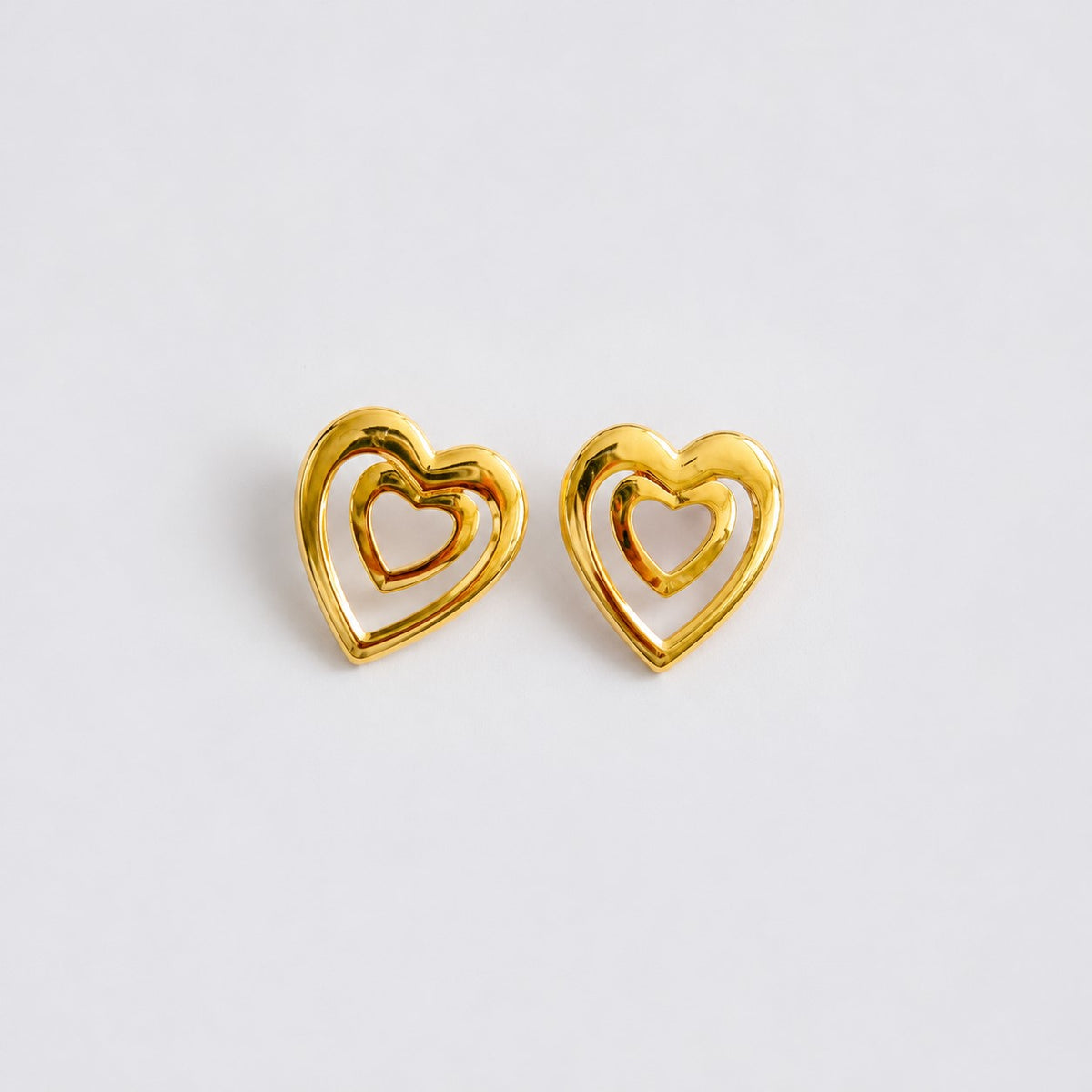 Golden Open-Heart Drop Earrings JLT14146